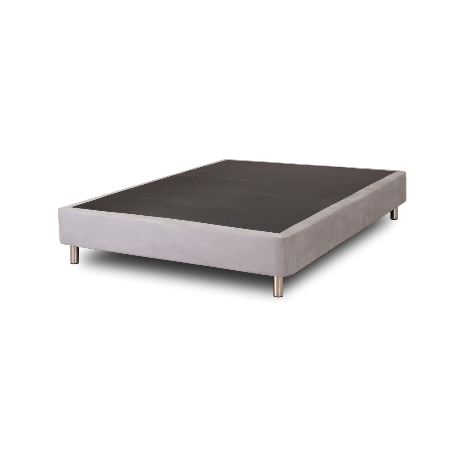 Base Cama Semi Doble Napoli Microfibra Gris