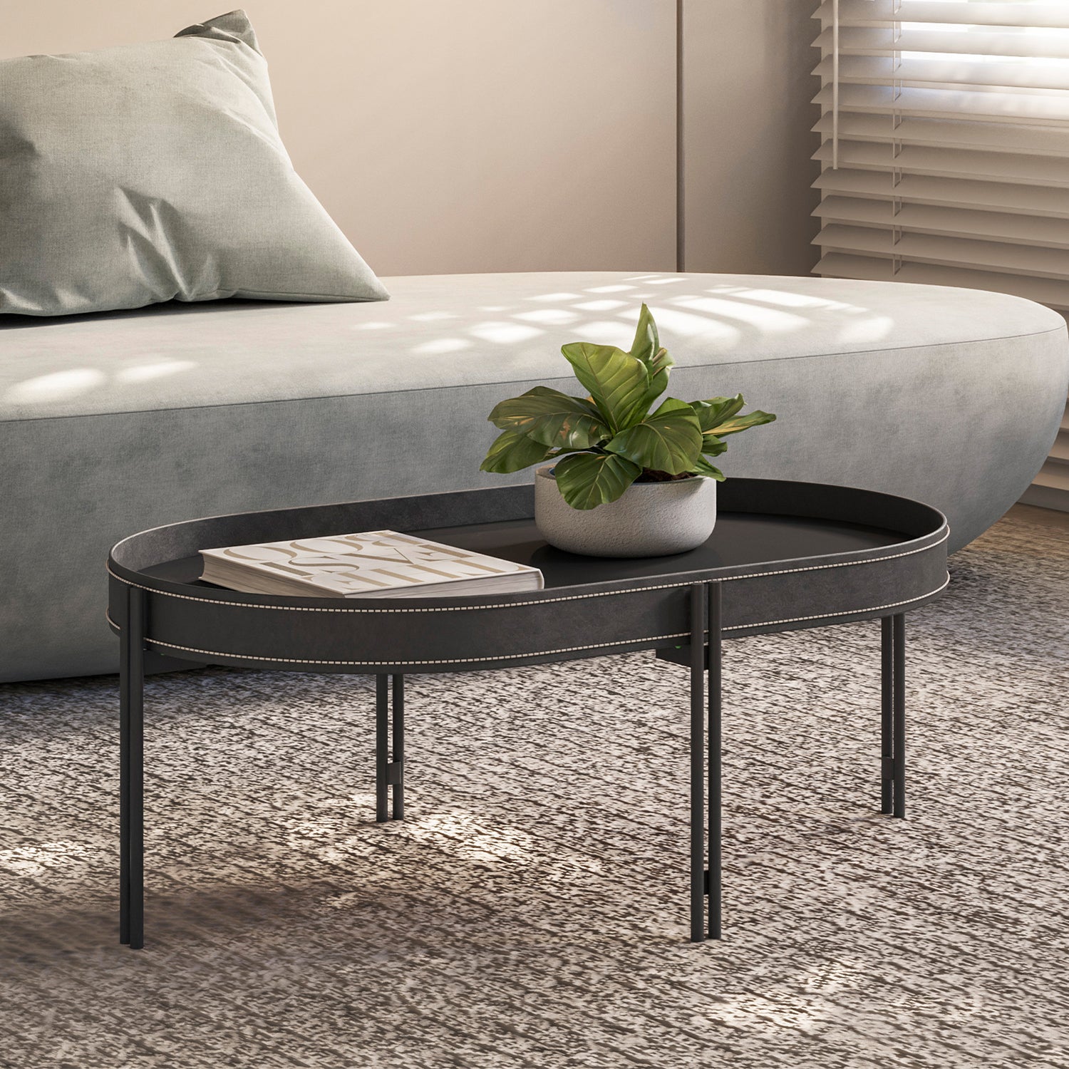 Mesa De Centro Liam Eurocuero Negro