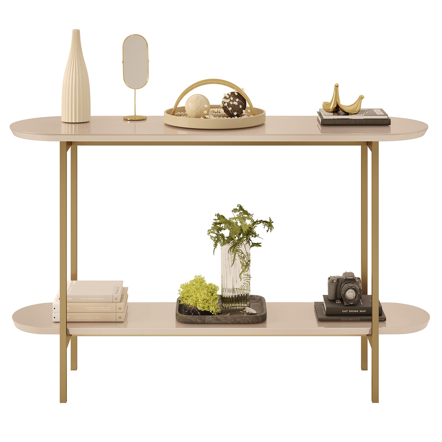 Consola Charlot Off White, Dorado