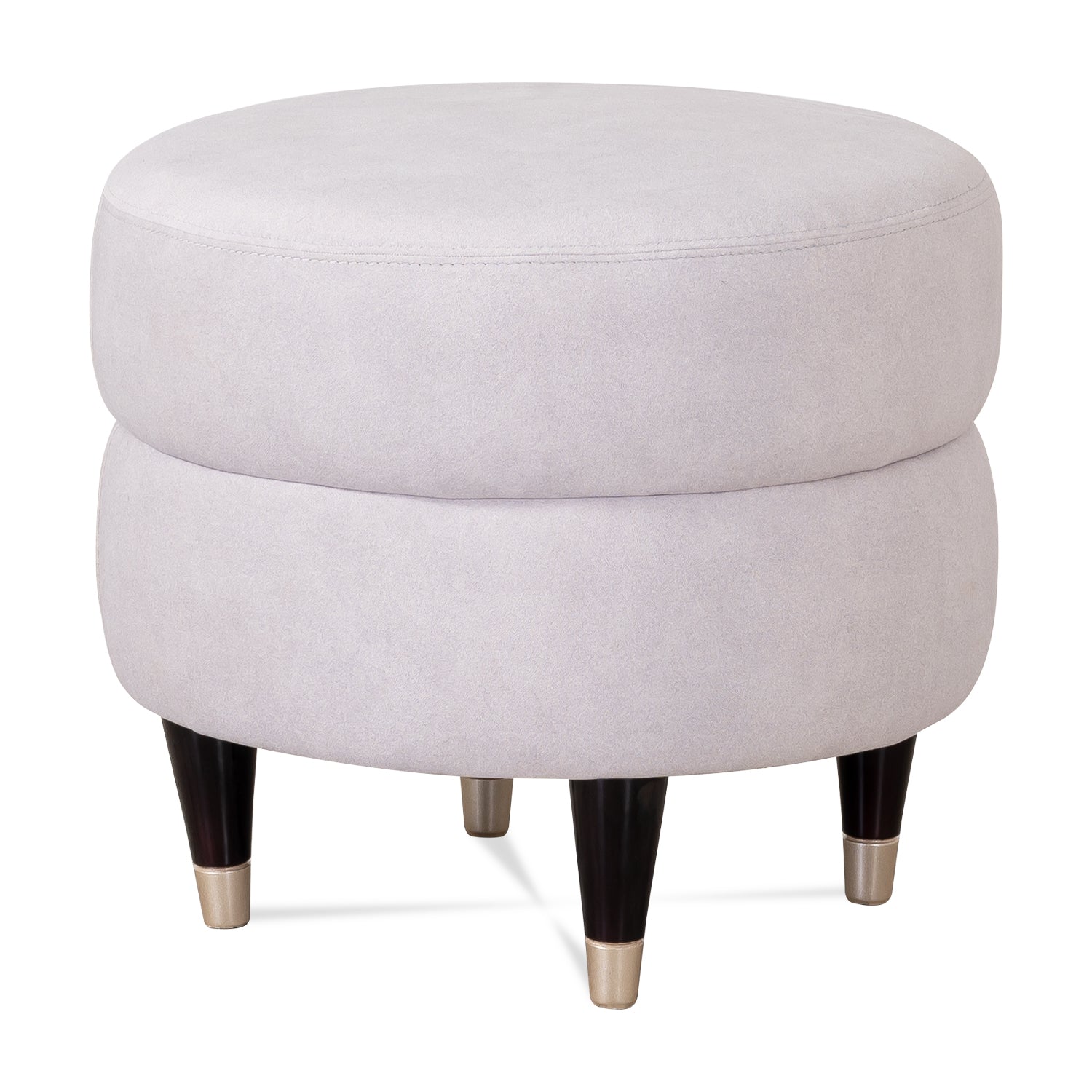 Puff Evan Velvet Siena Crema, Negro