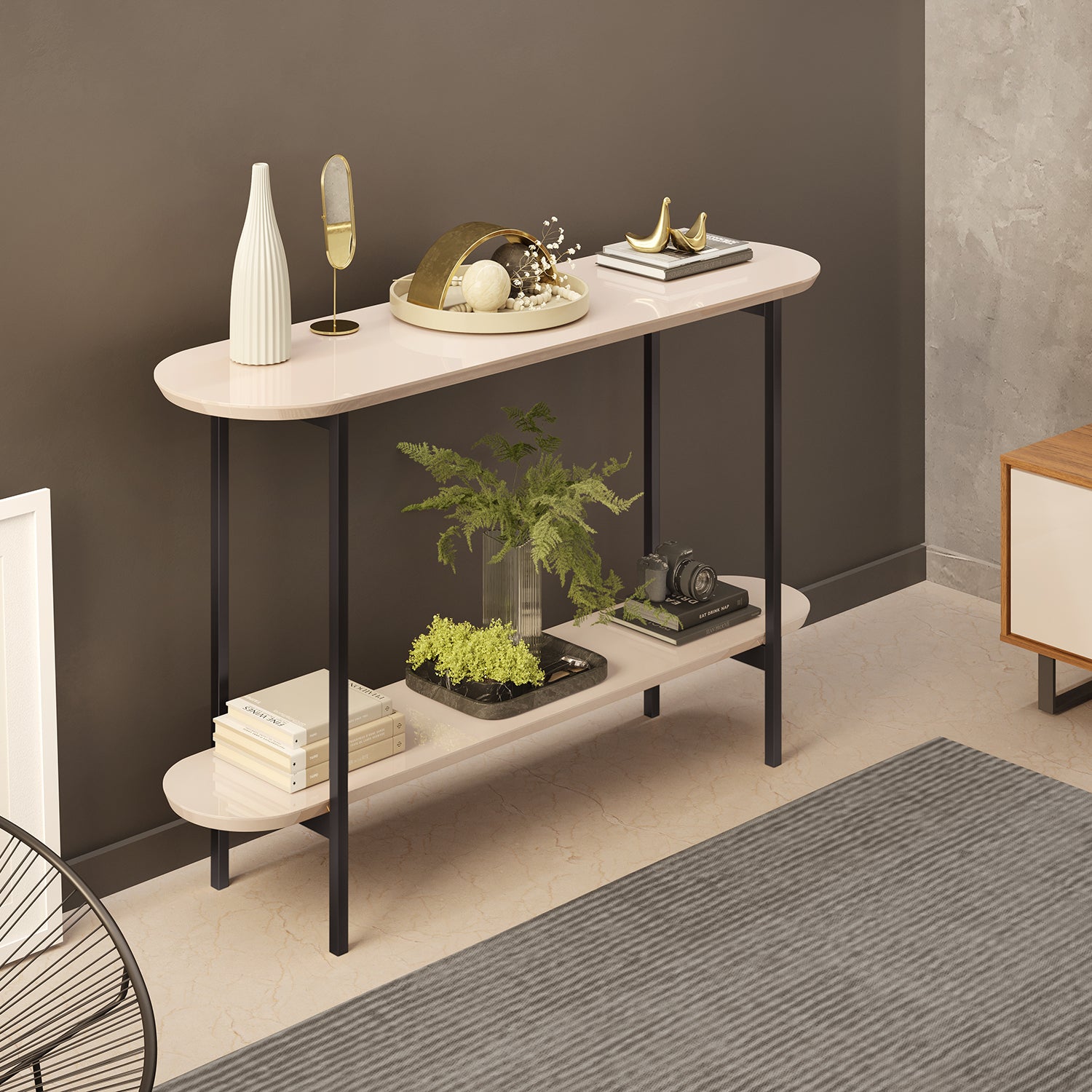 Consola Charlot Off White, Negro