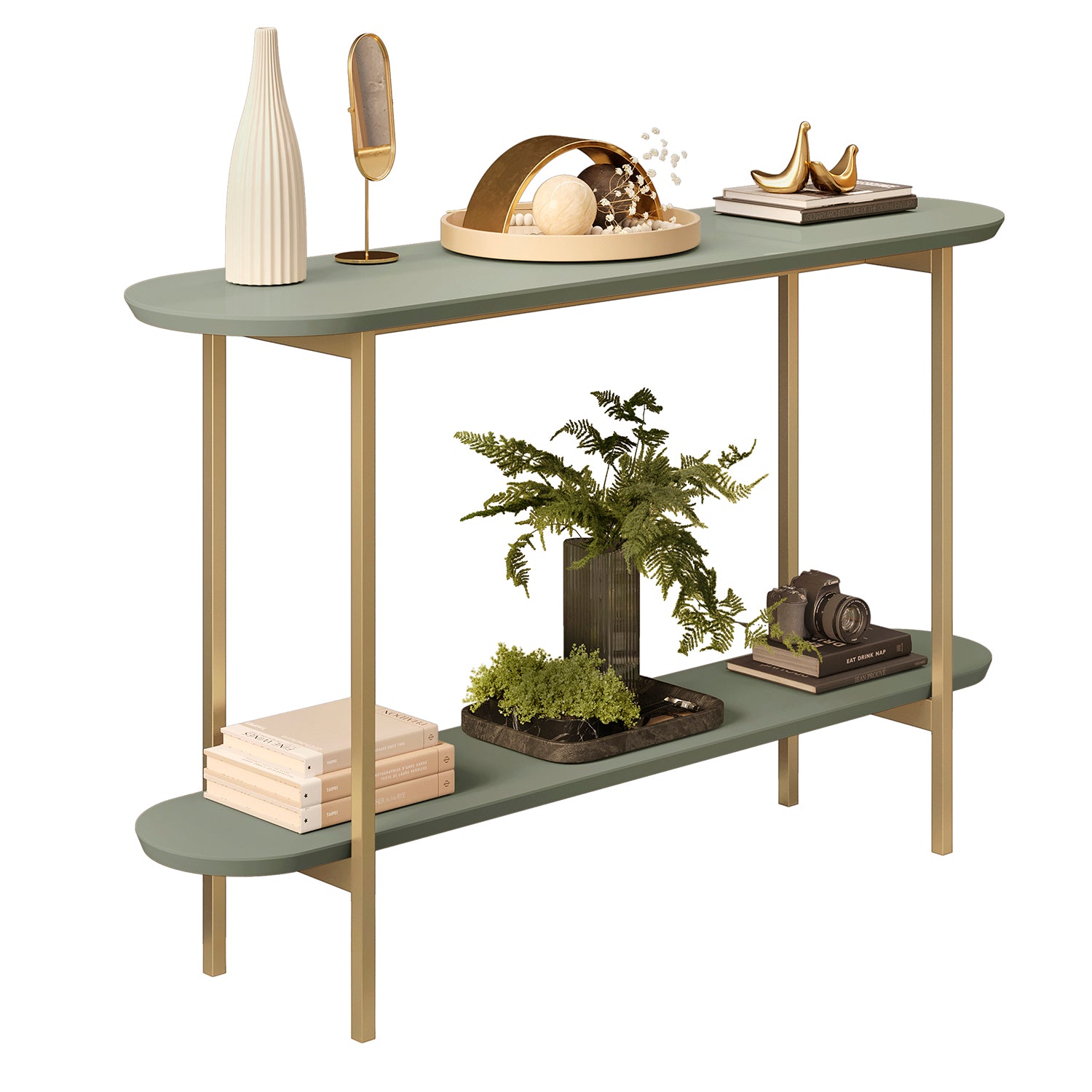 Consola Charlot Olivo, Dorado