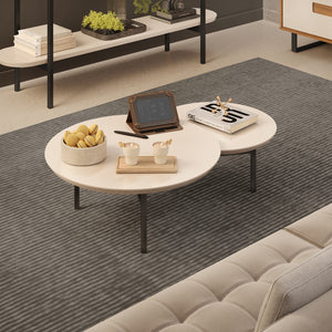 Mesa De Centro Charlot Off White, Negro
