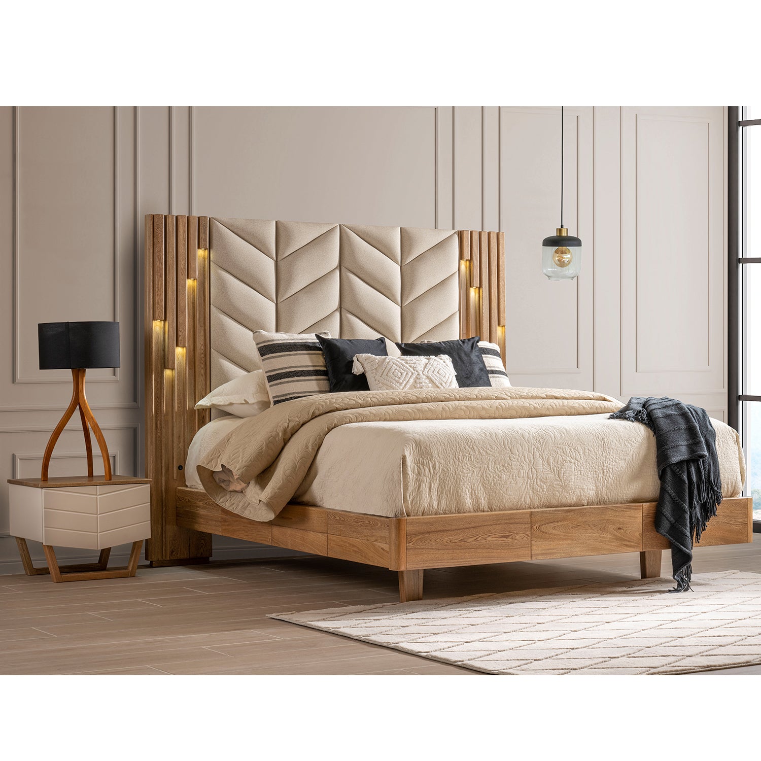 Alcoba Queen Italica Eurolino Beige, Natural