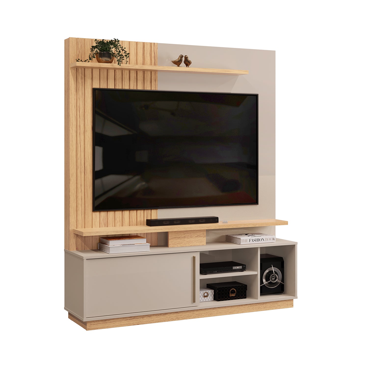 Centro de Entretenimiento Sari 150X179 Natural, Off white