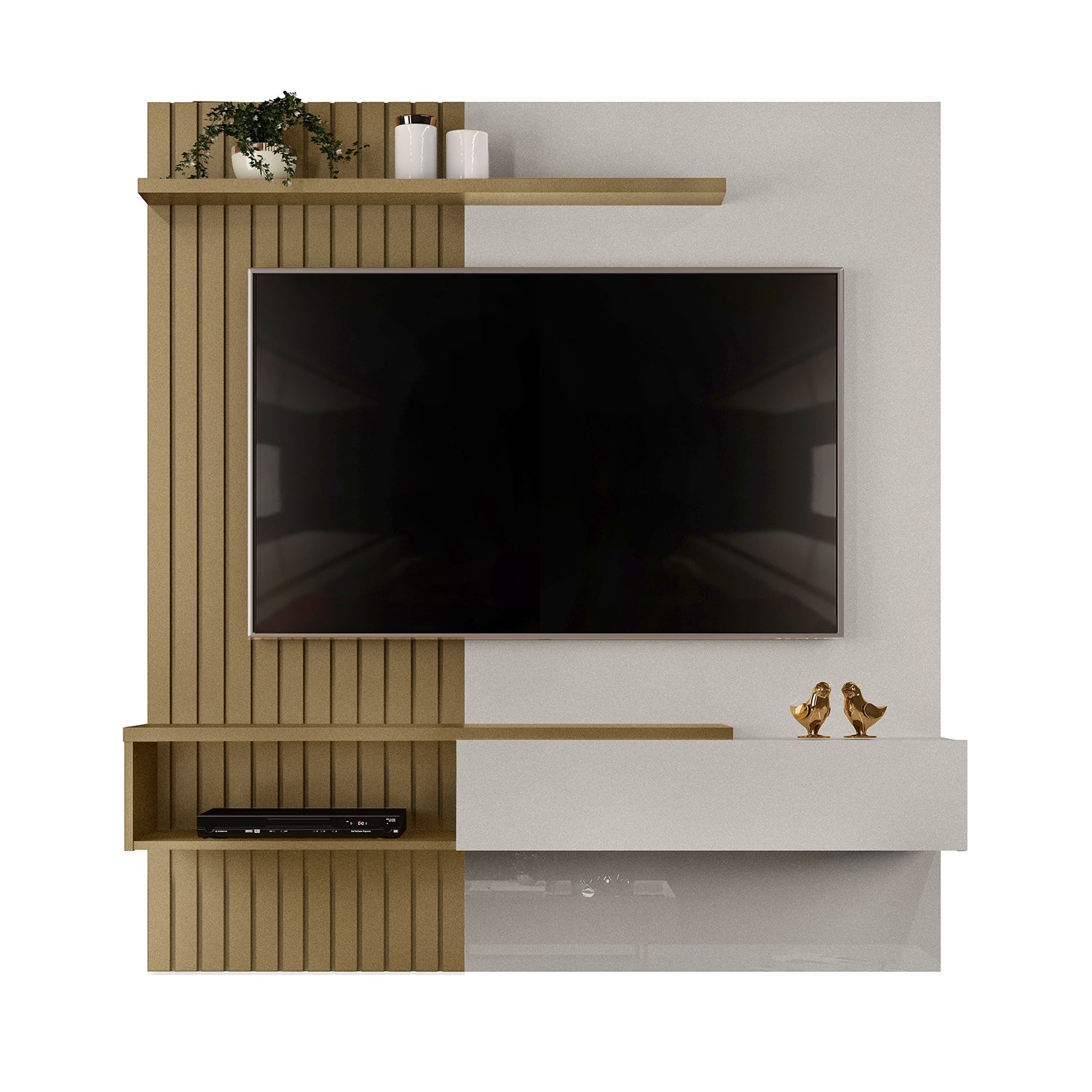 Panel de Tv Sari Blanco Perla, Champaña 150X164