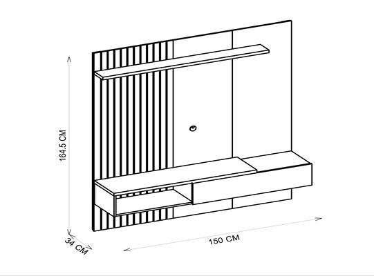 Panel de Tv Sari Blanco Perla, Champaña 150X164