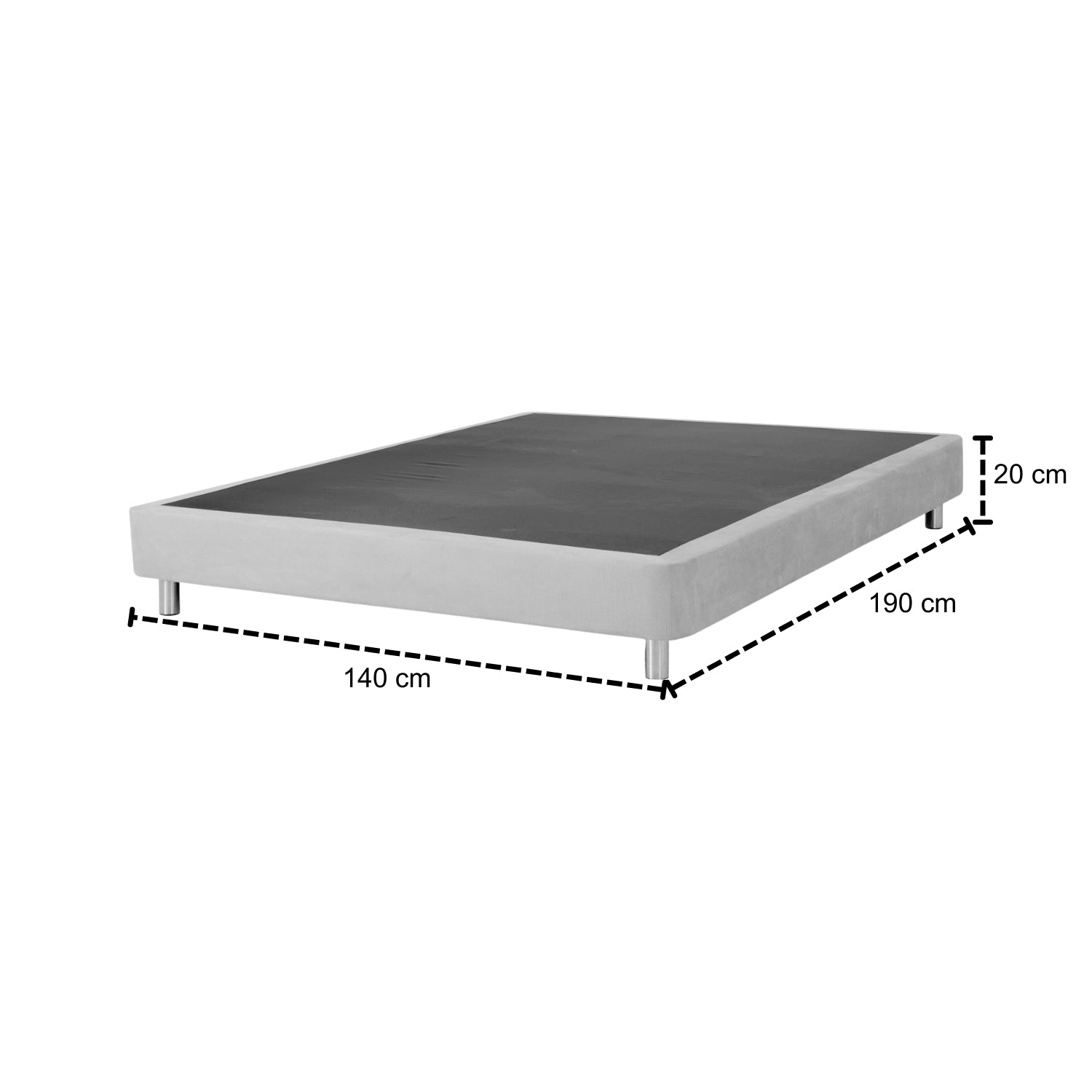 Base Cama Doble Napoli Microfibra Negro