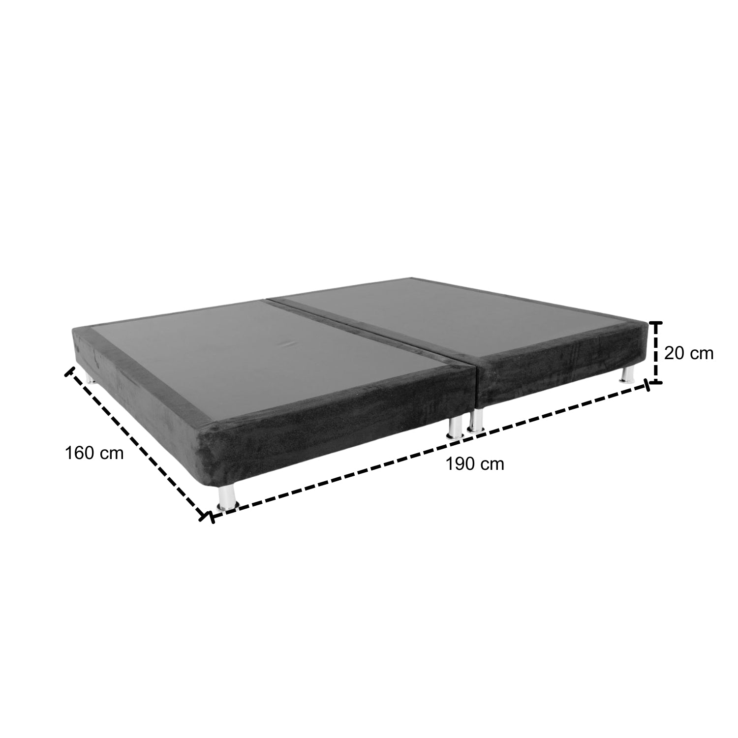 Base Cama Queen Napoli Microfibra Gris Par