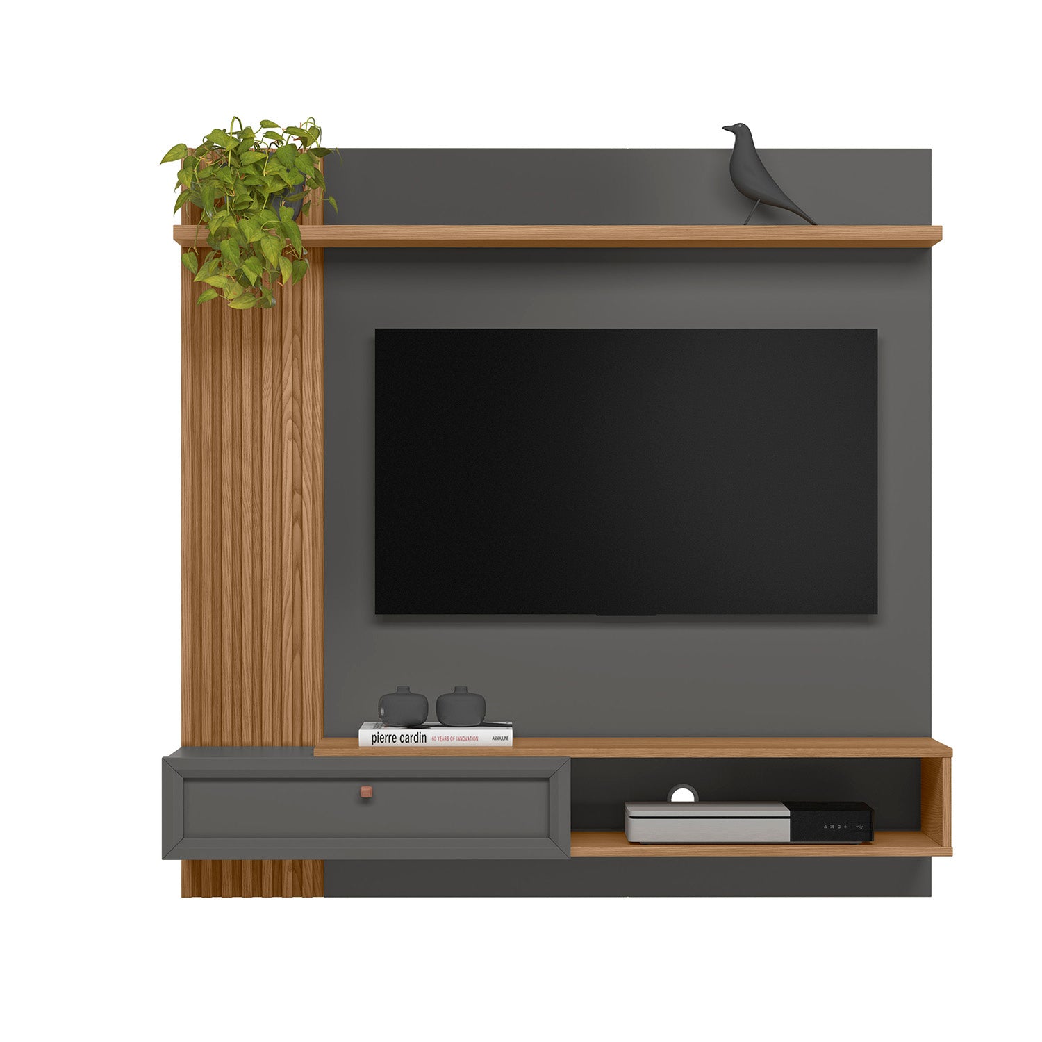 Panel Tv Pier Almendra, Plomo 133X132X31