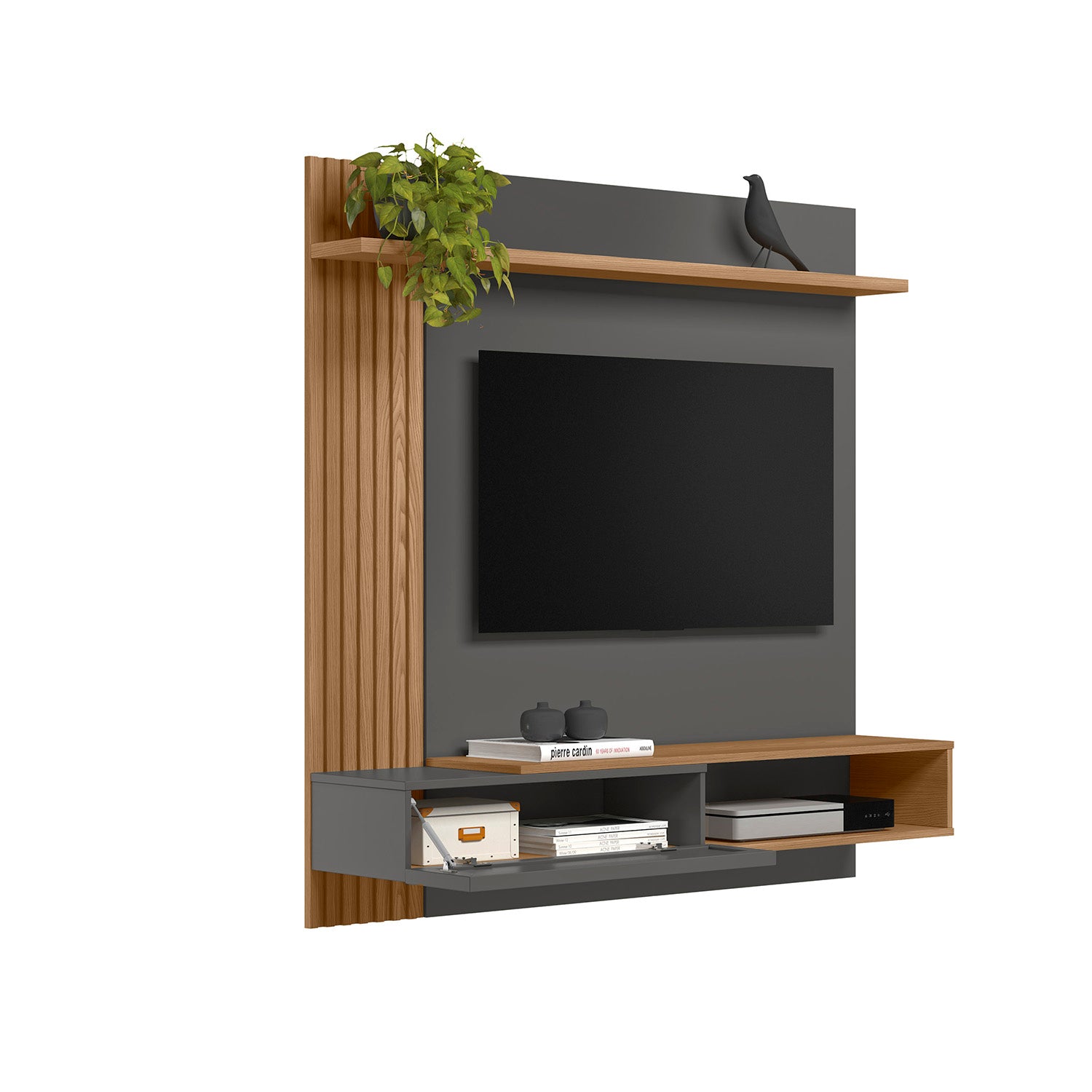 Panel Tv Pier Almendra, Plomo 133X132X31