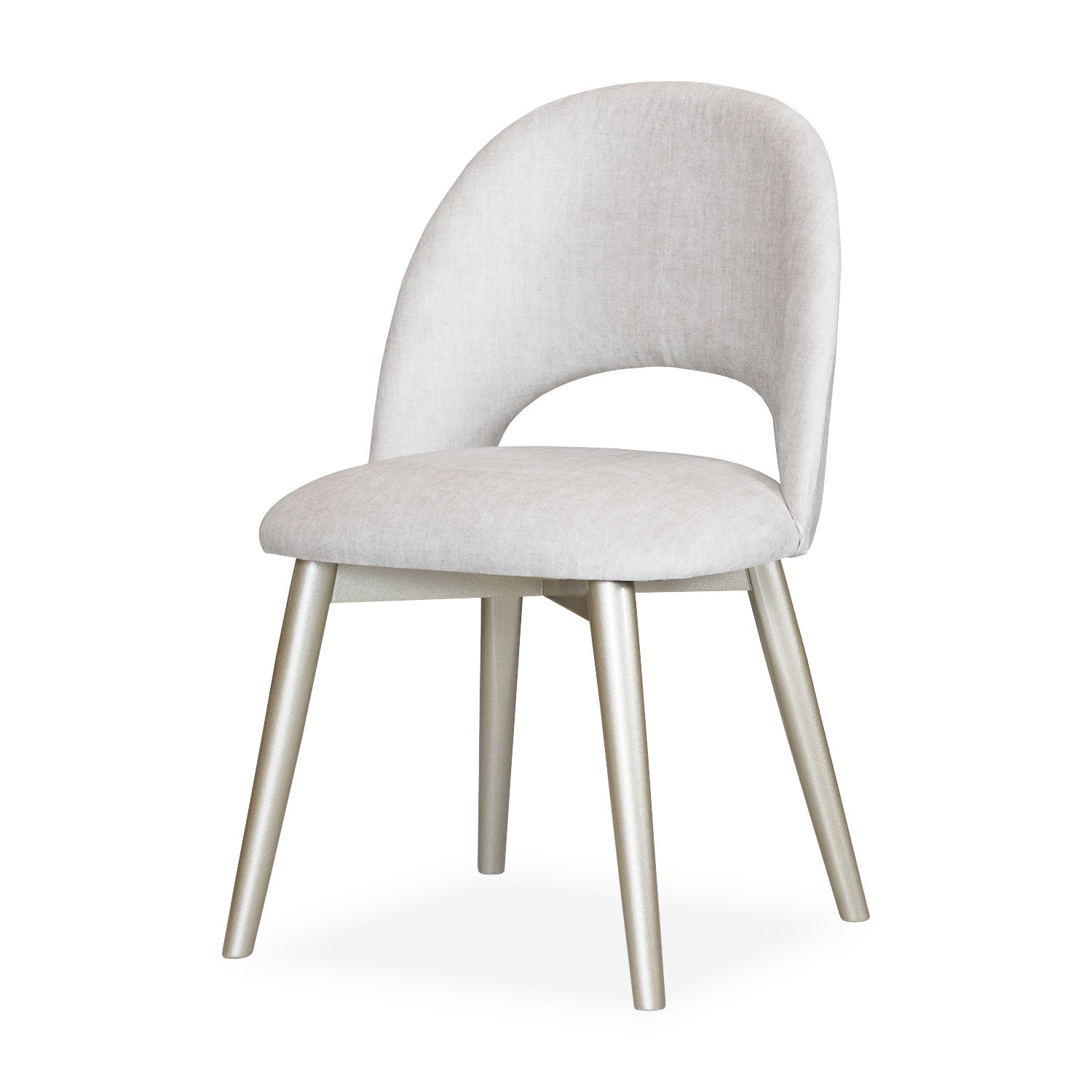 Comedor 4 Puestos Alina Velvet Almond Blanco Perla, Champaña