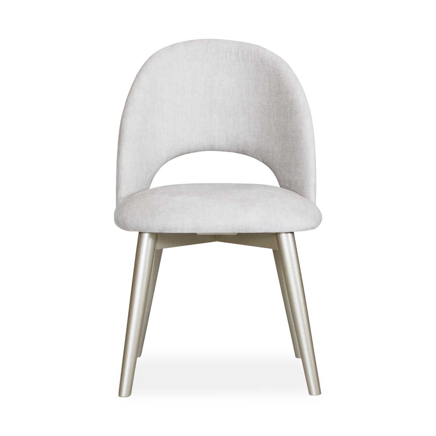 Comedor 4 Puestos Alina Velvet Almond Blanco Perla, Champaña