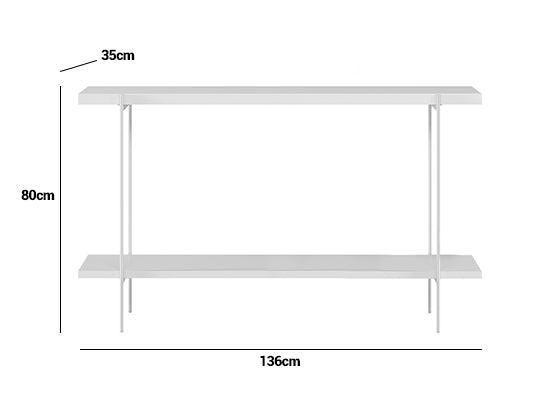 Consola Ash Off White, Champaña