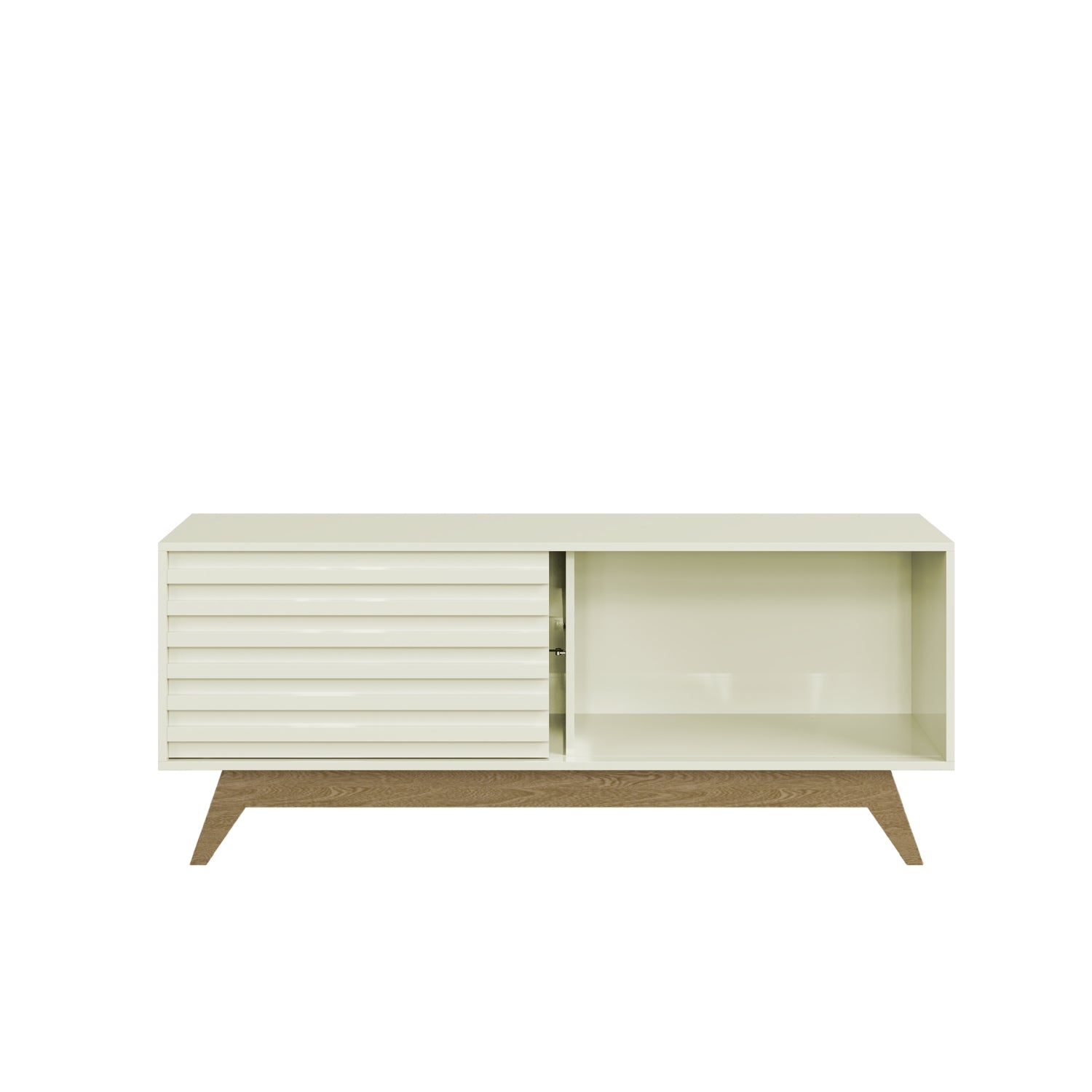 Mesa De Tv Deck Off White, Natural 140X57
