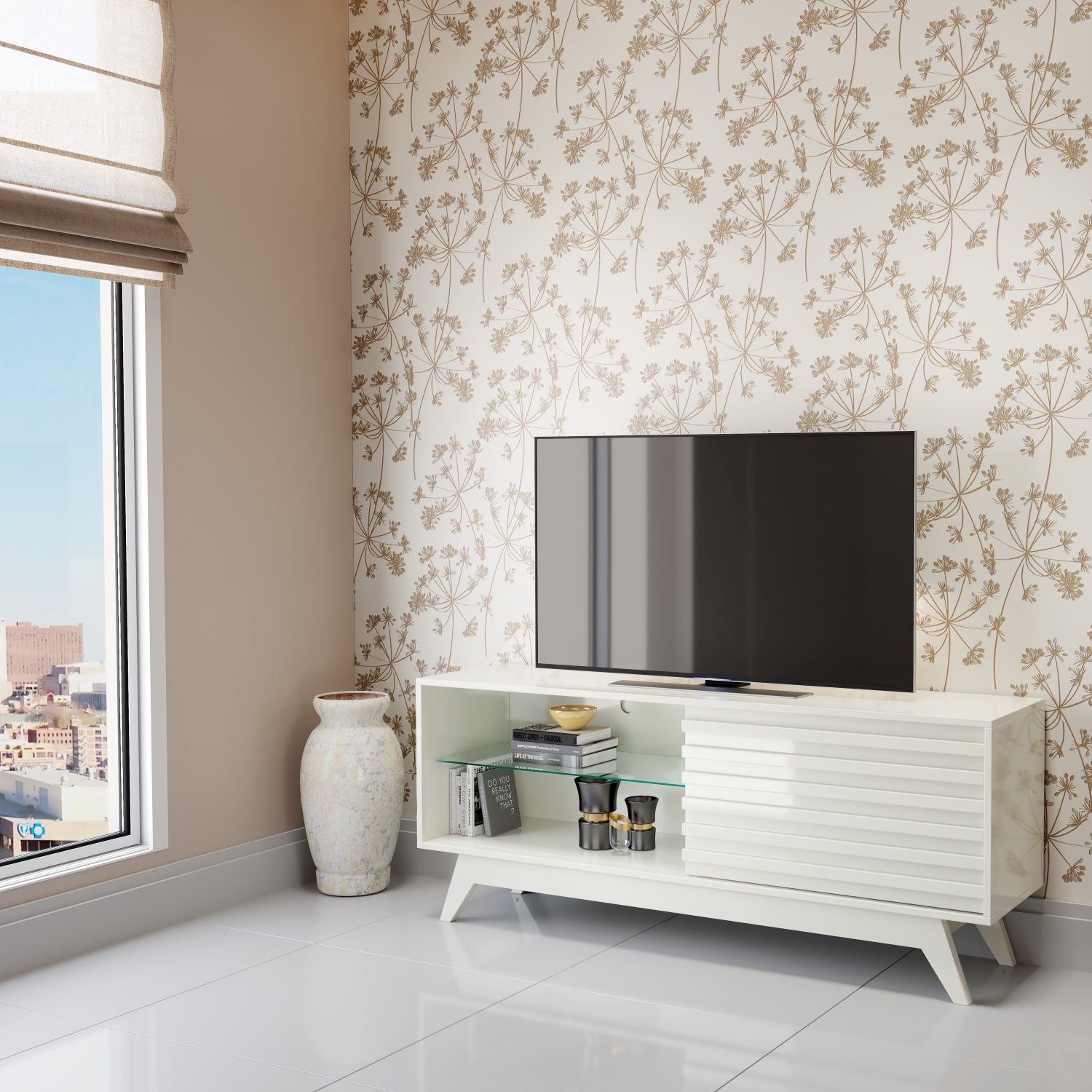 Mesa De Tv Deck Off White 140X57