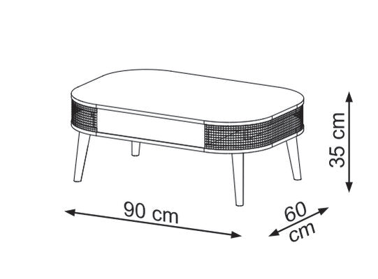 Mesa Centro Dali Natural, Tejido