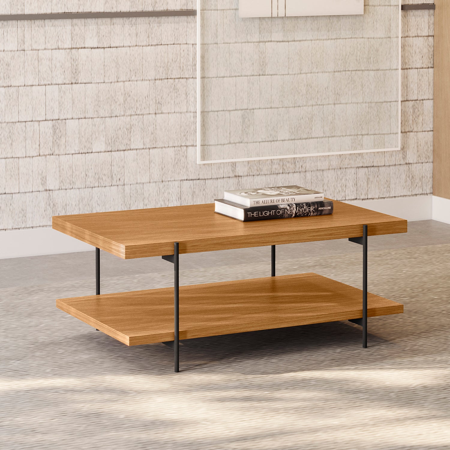 Mesa Centro Ash Natural, Negro