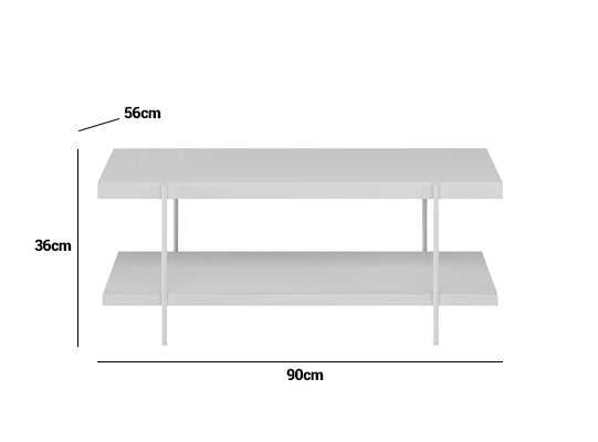 Mesa Centro Ash  Off White, Champaña