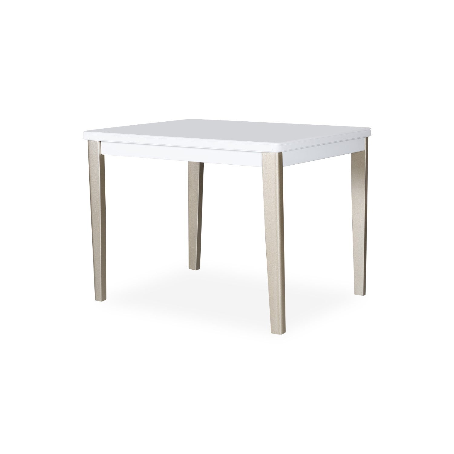 Mesa Comedor 4 Puestos Line Blanco Perla, Champaña