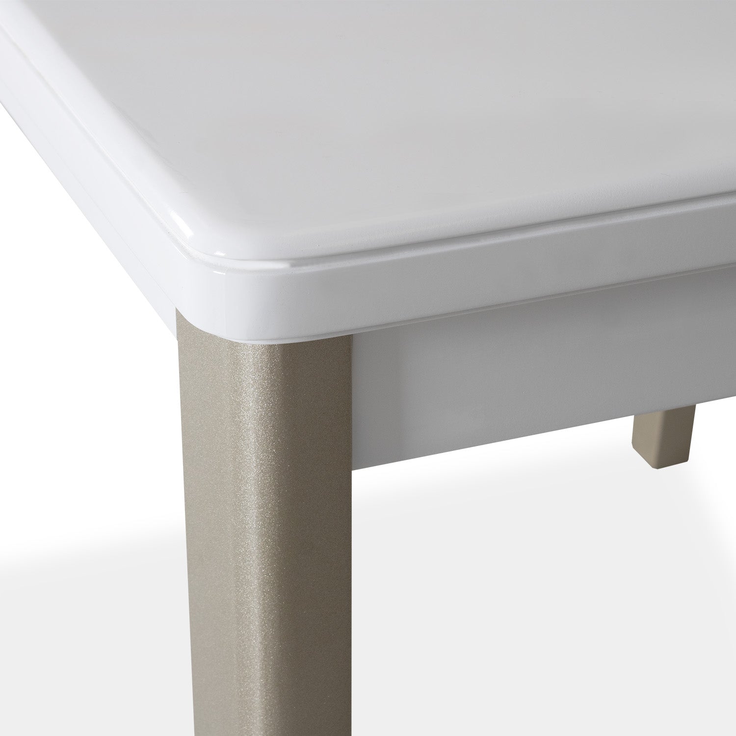 Mesa Comedor 4 Puestos Line Blanco Perla, Champaña