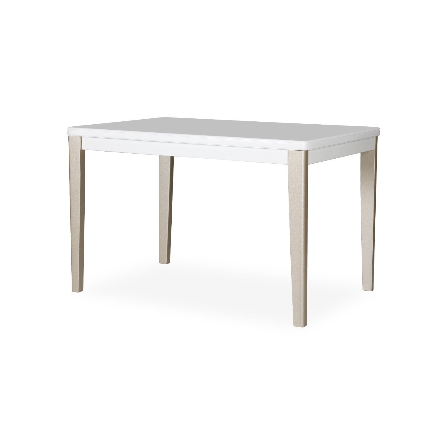 Mesa Comedor 6 Puestos Line Blanco Perla, Champaña