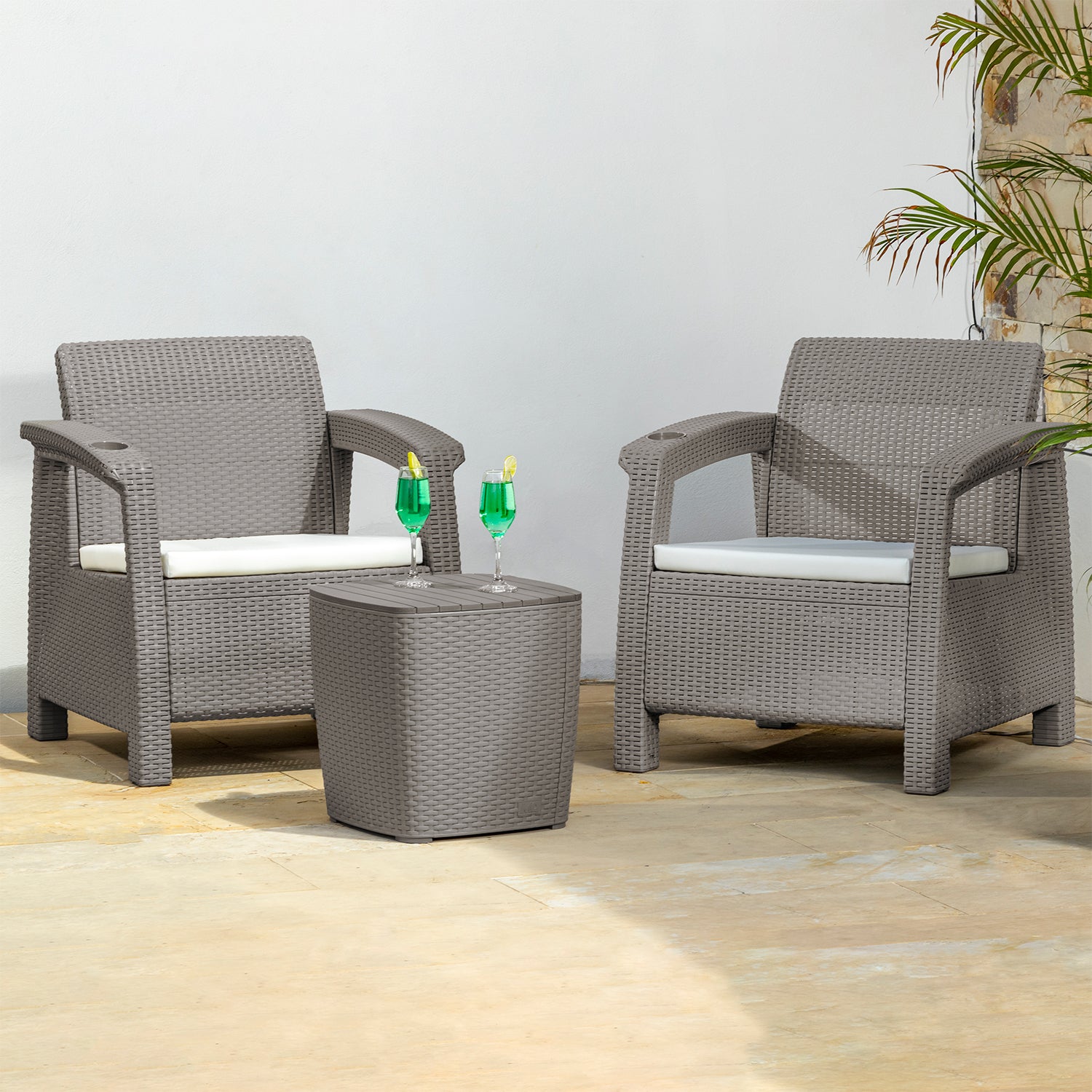 Juego Sala Set X3 Exterior Estar Ferrara Taupe