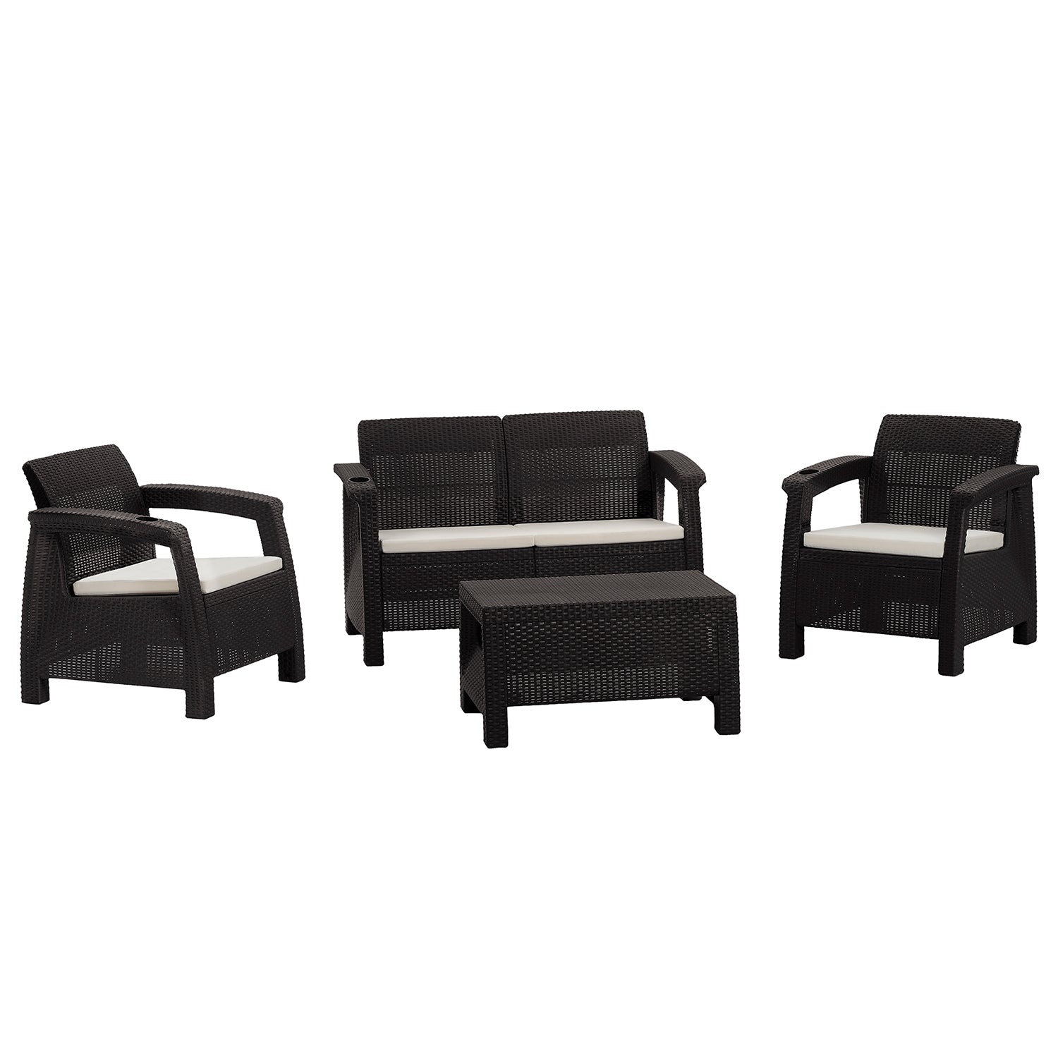 Juego Sala X4 Exterior Comfort Ferrara Wengue