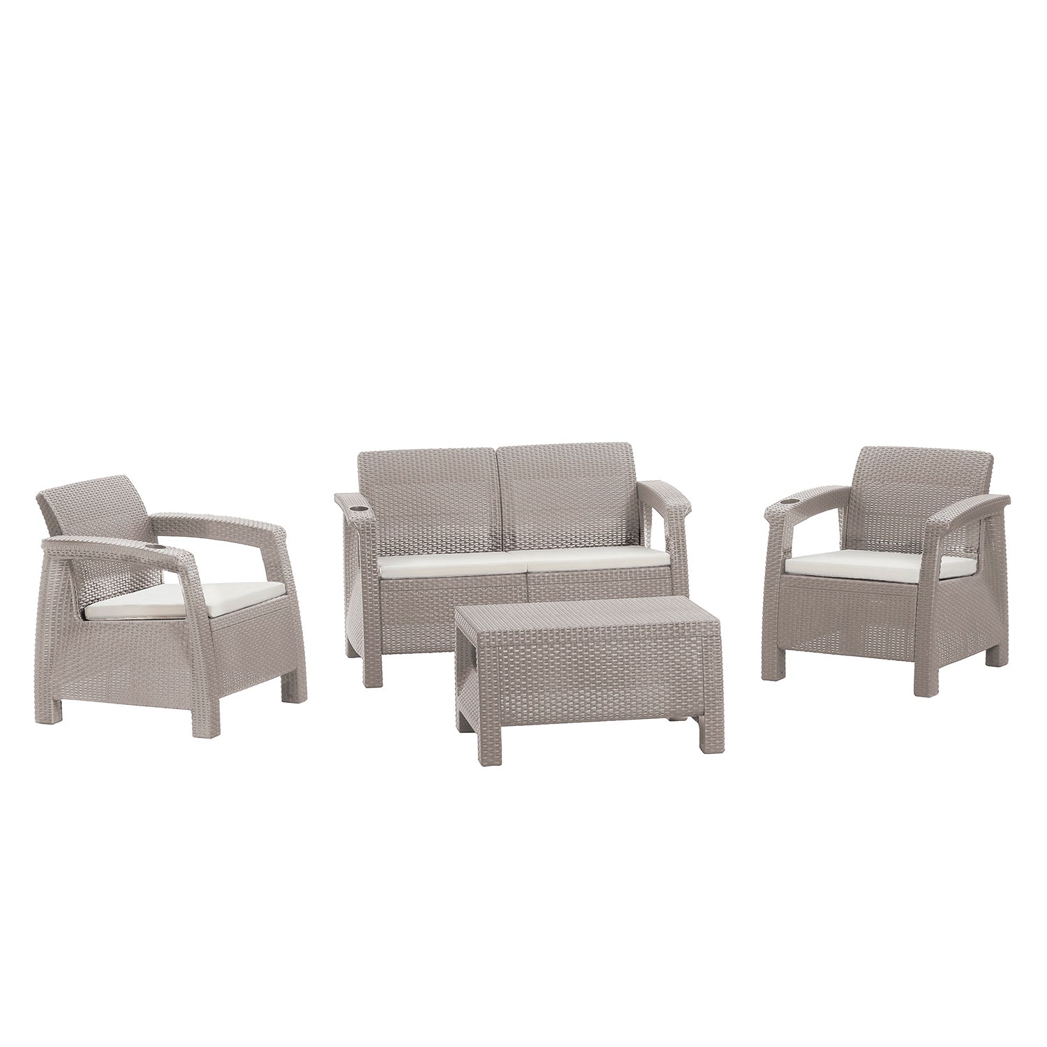 Juego Sala X4 Exterior Comfort Ferrara Taupe