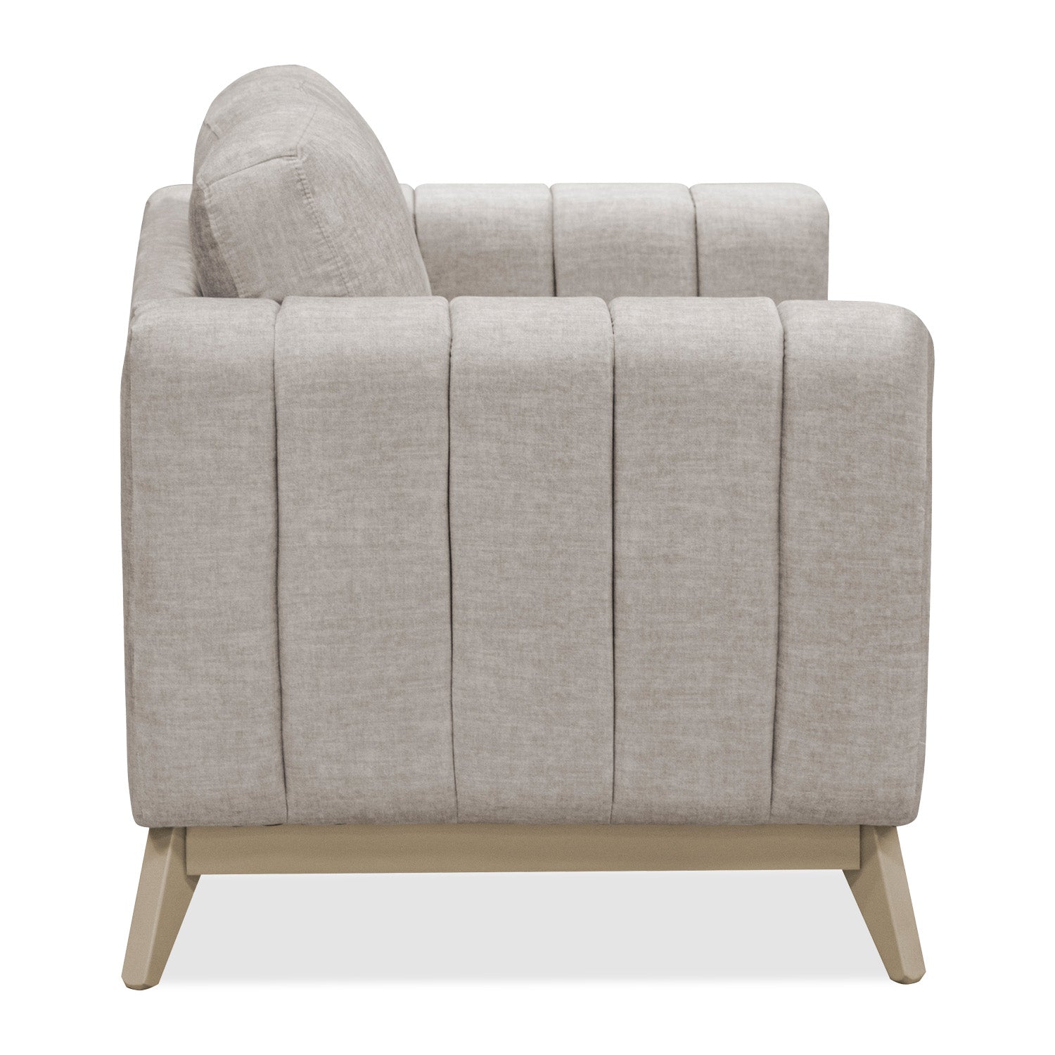 Sofá 3 Puestos Line Velvet Azafran Crudo, Champana 180 Cm