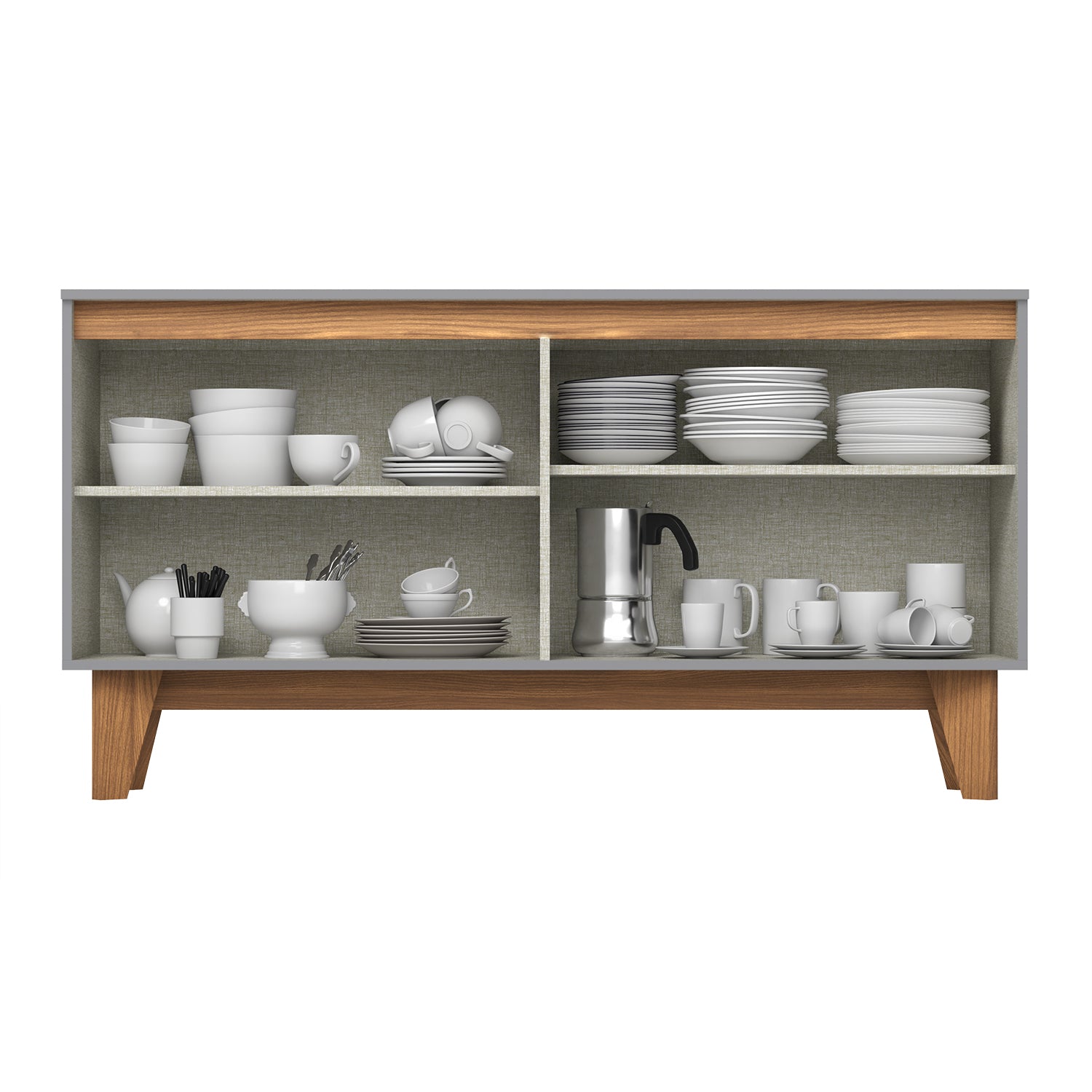 Bifé Hannah Natural,Gris Premium