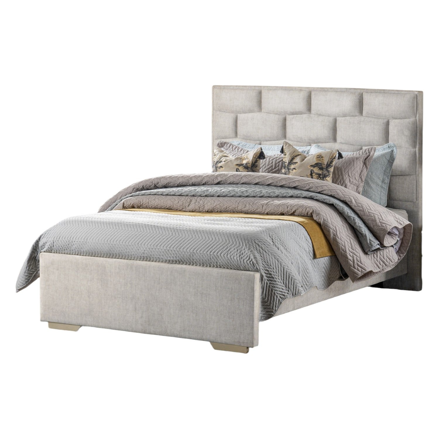 Cama Doble Ruby Velvet Marmol,Champaña