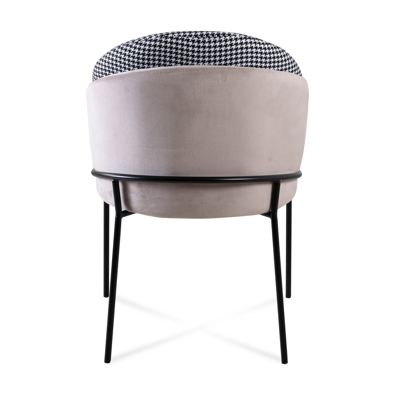 Silla De Comedor Quina Velvet Negro, Blanco