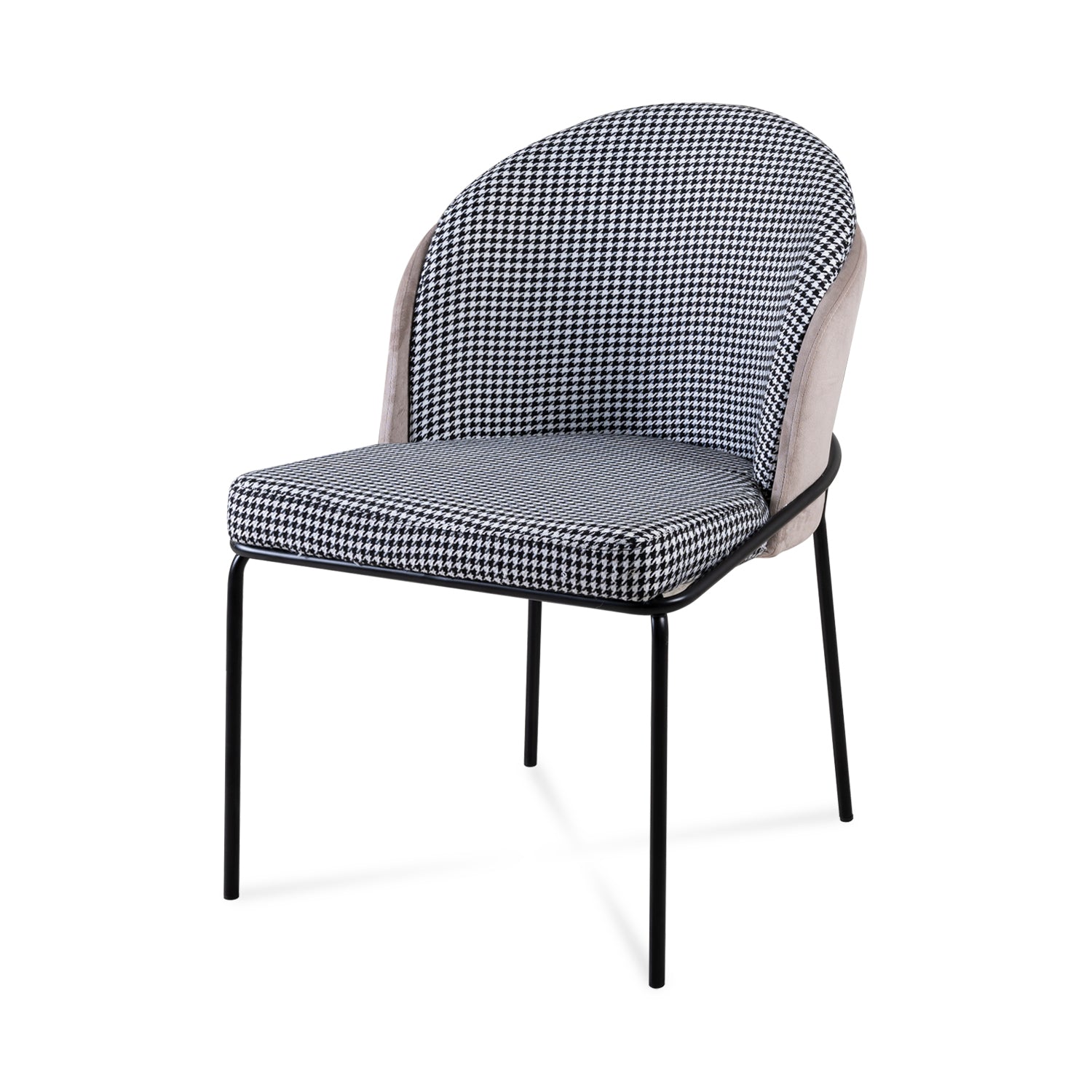 Silla De Comedor Quina Velvet Negro, Blanco