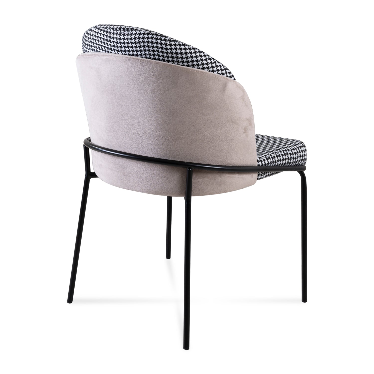 Silla De Comedor Quina Velvet Negro, Blanco