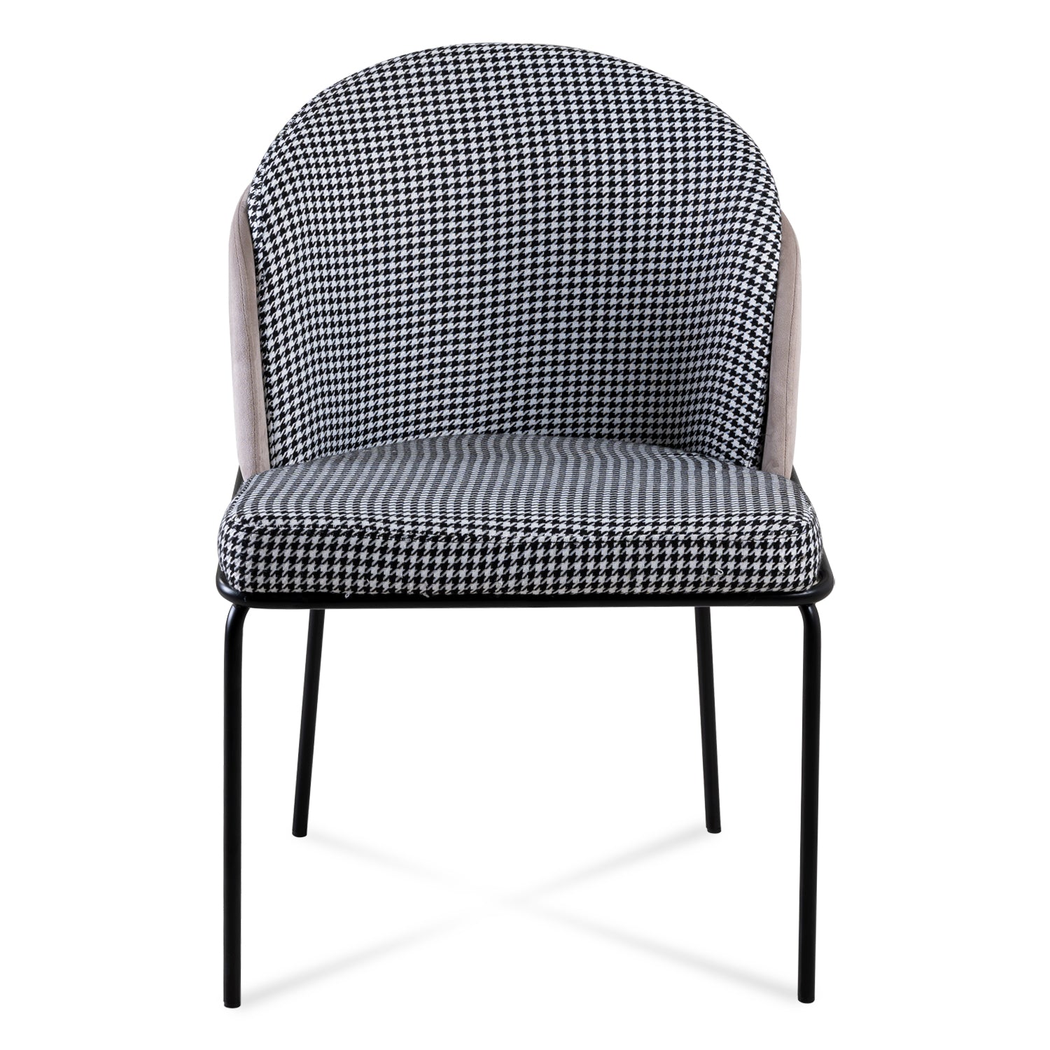 Silla De Comedor Quina Velvet Negro, Blanco