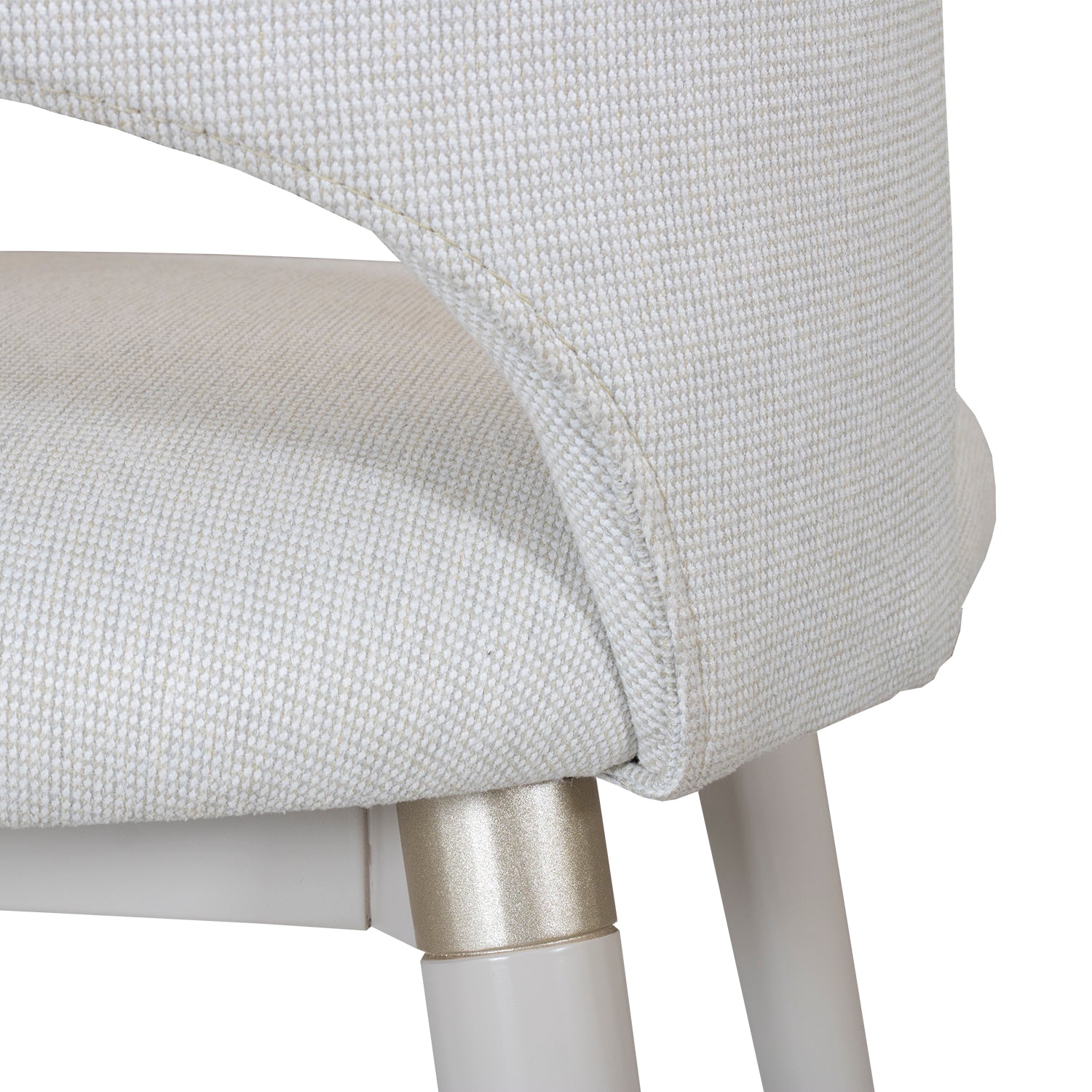 Comedor 4 Puestos Clara Microfibra Houston Beige, Crema