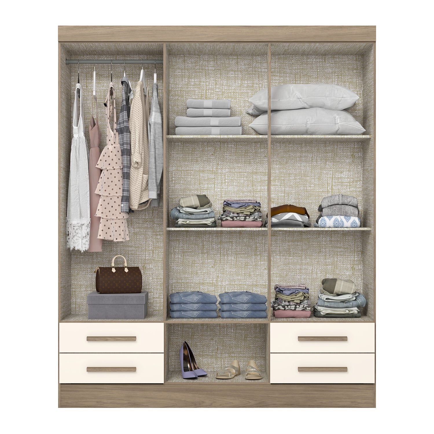 Closet Gian Natural, Off White 162X195X46