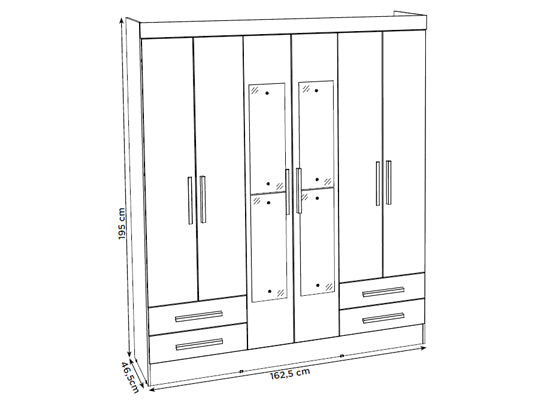 Closet Gian Natural, Off White 162X195X46
