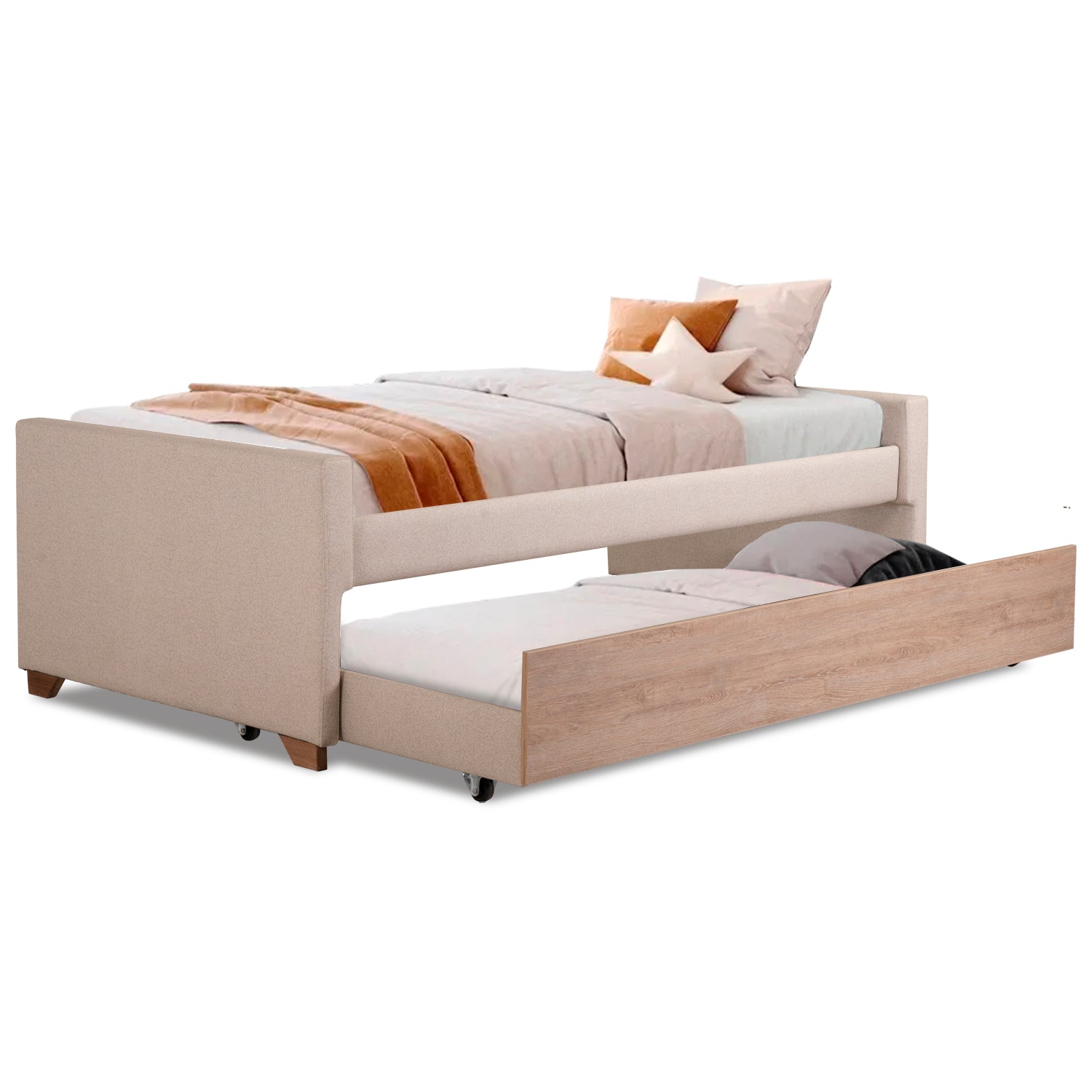 Cama Nido 1.00 Malta Eurolino Beige, Natural