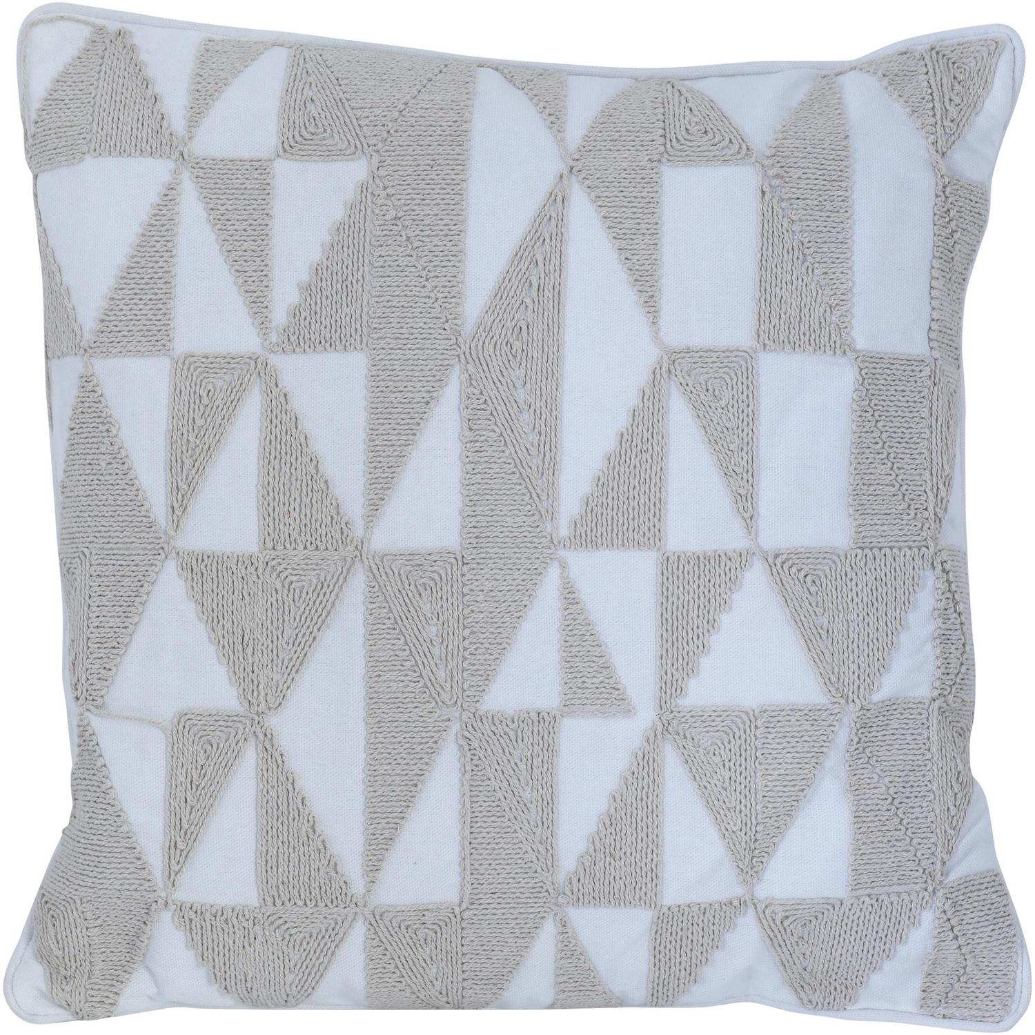 Cojin 45X45 Blanco, Beige Triangle