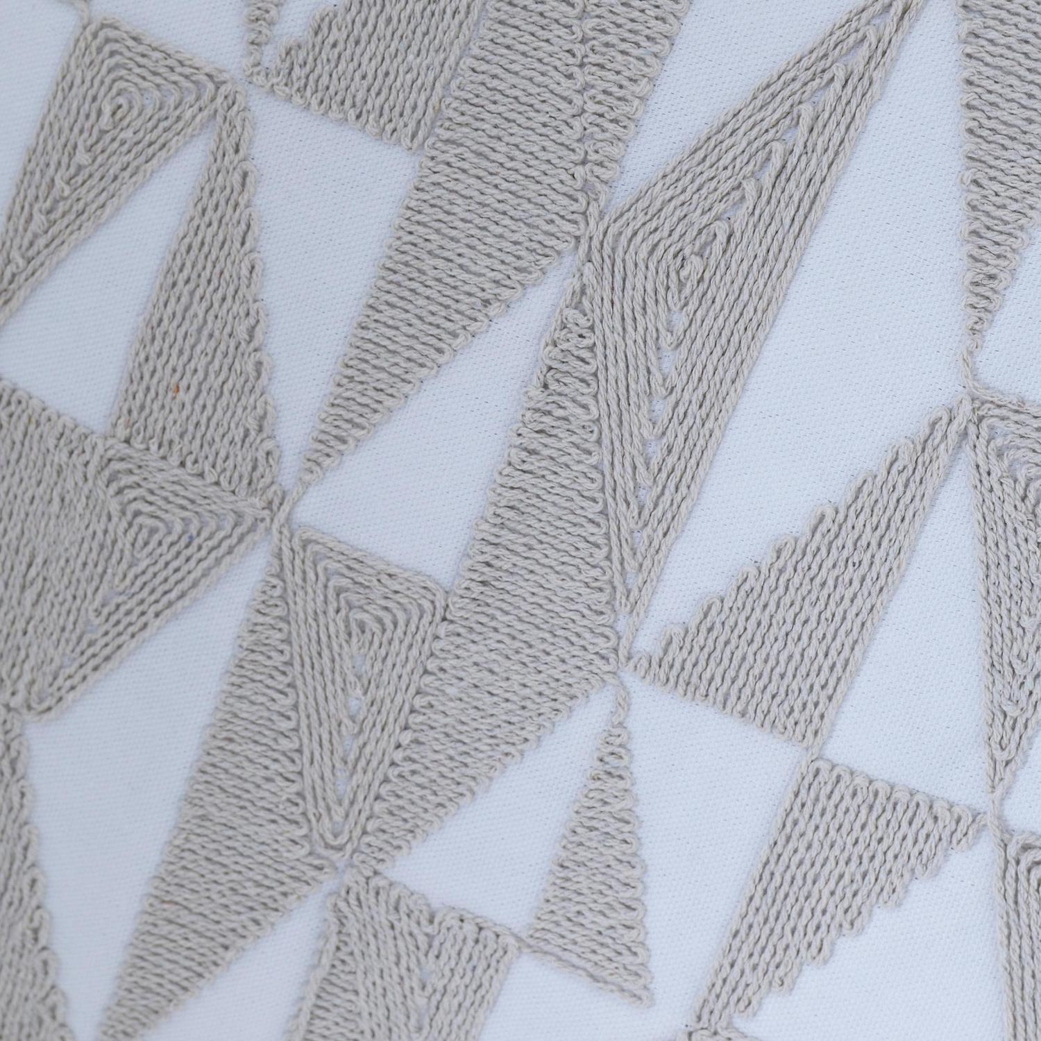 Cojin 45X45 Blanco, Beige Triangle