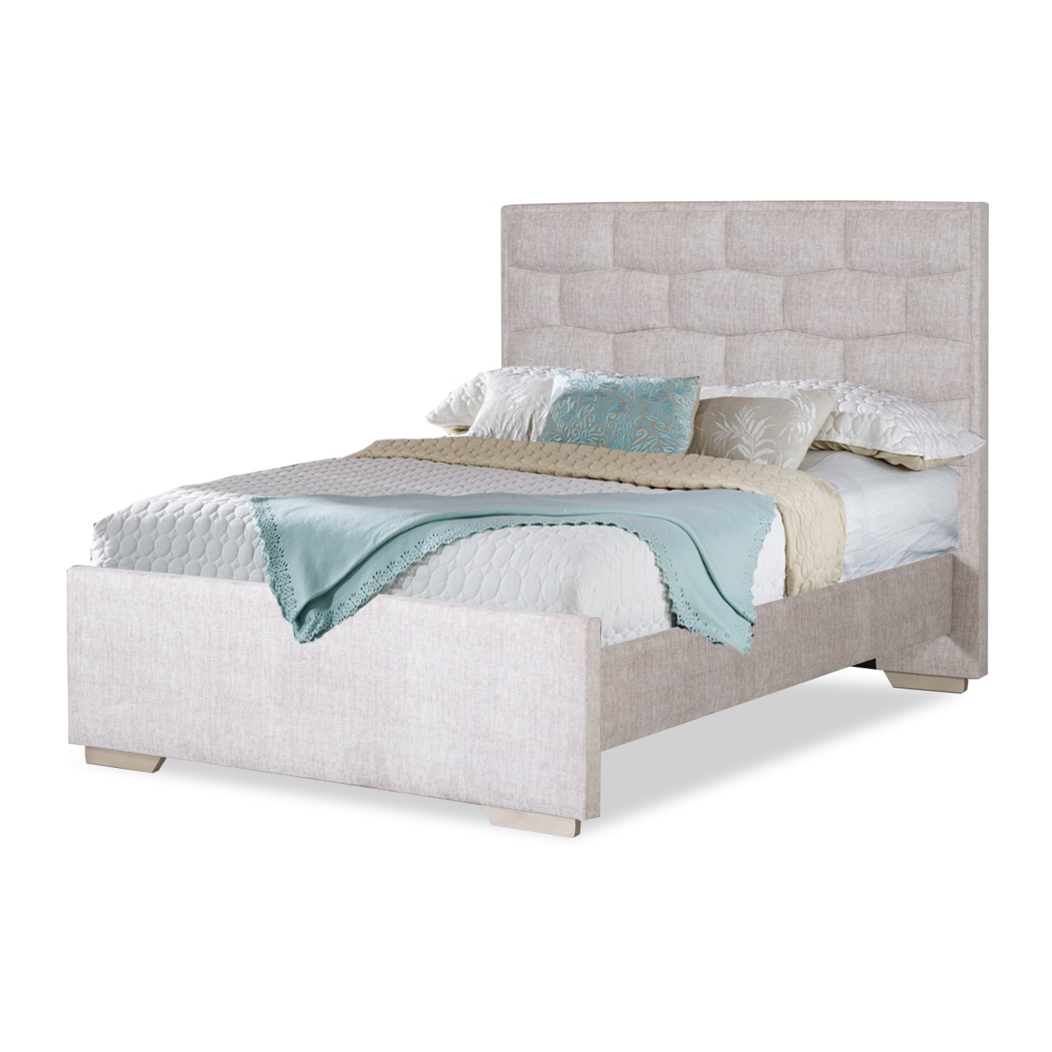 Cama Doble Ruby Velvet Marmol,Champaña