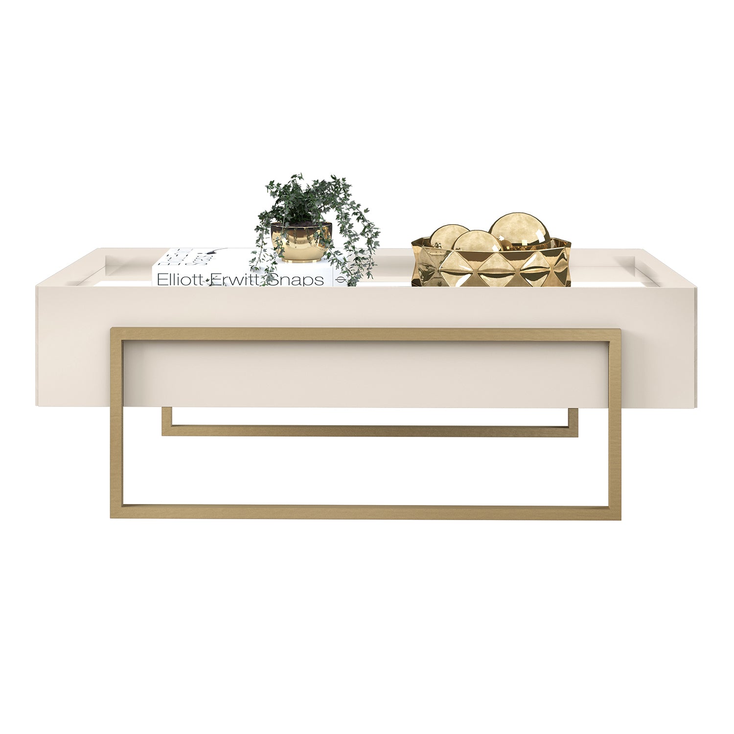 Mesa De Centro Loft Off White/Champaña B
