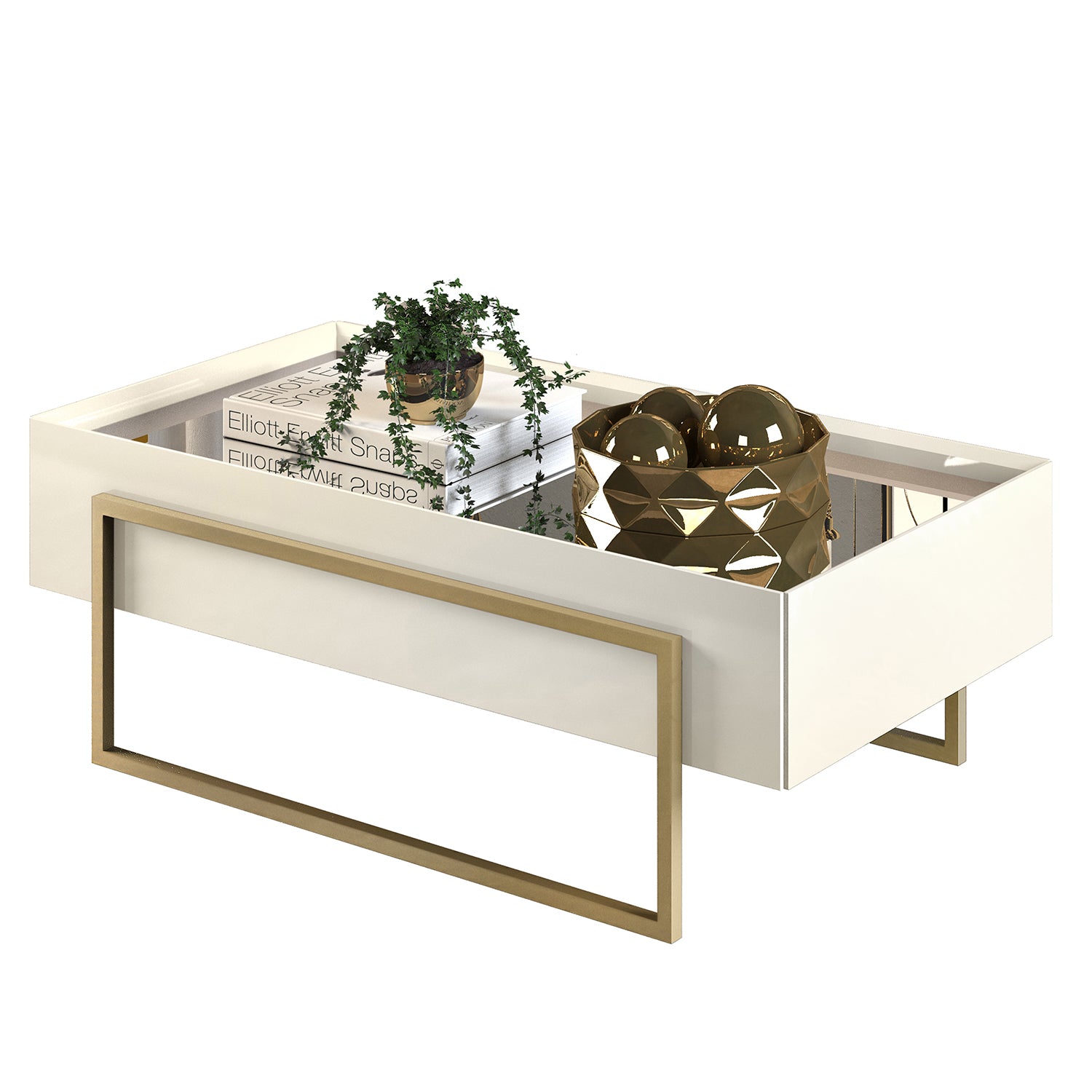 Mesa De Centro Loft Off White/Champaña B