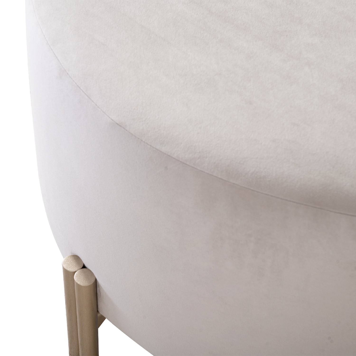 Puff Brooklyn Velvet Zarina Marmol, Champaña Premium