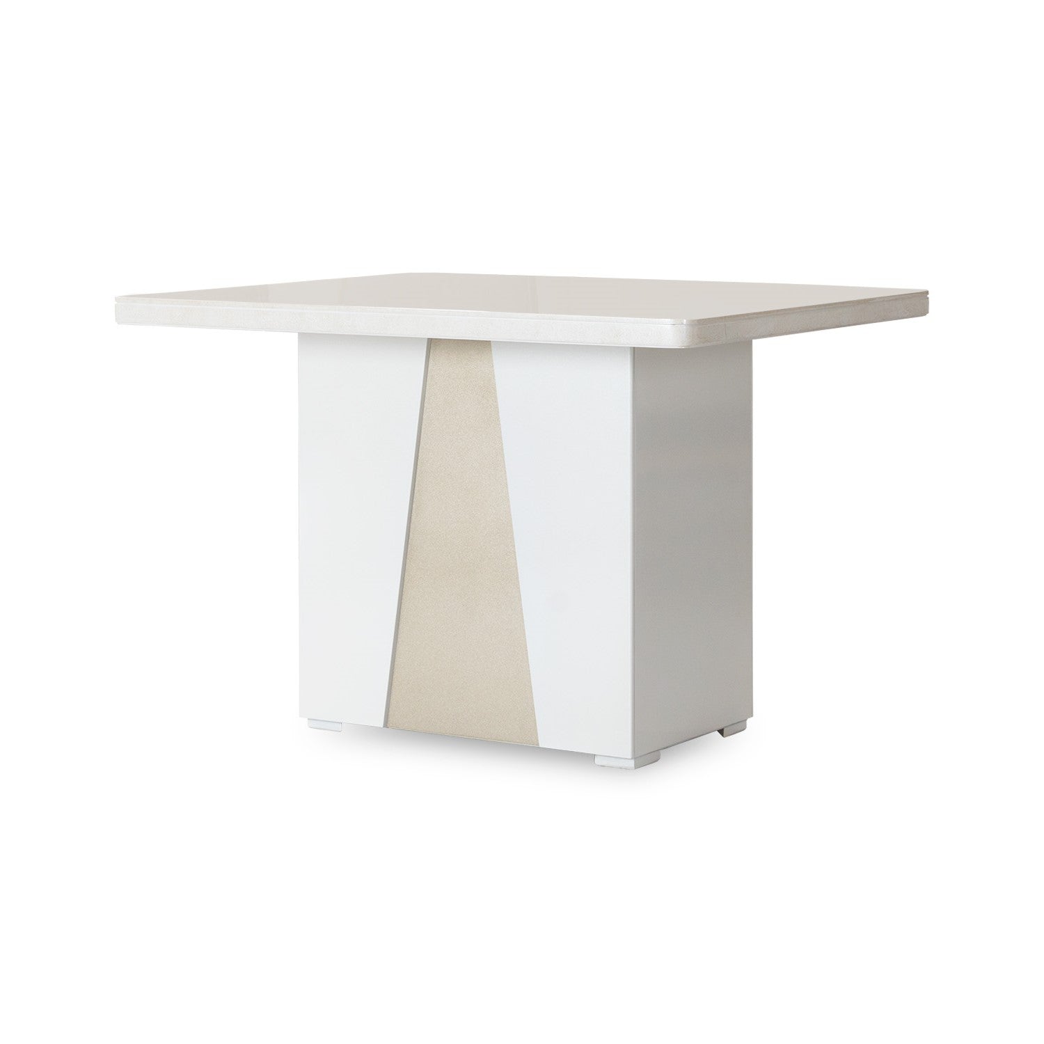 Comedor 4 Puestos Roma Eurolino Blanco Puro, Champaña