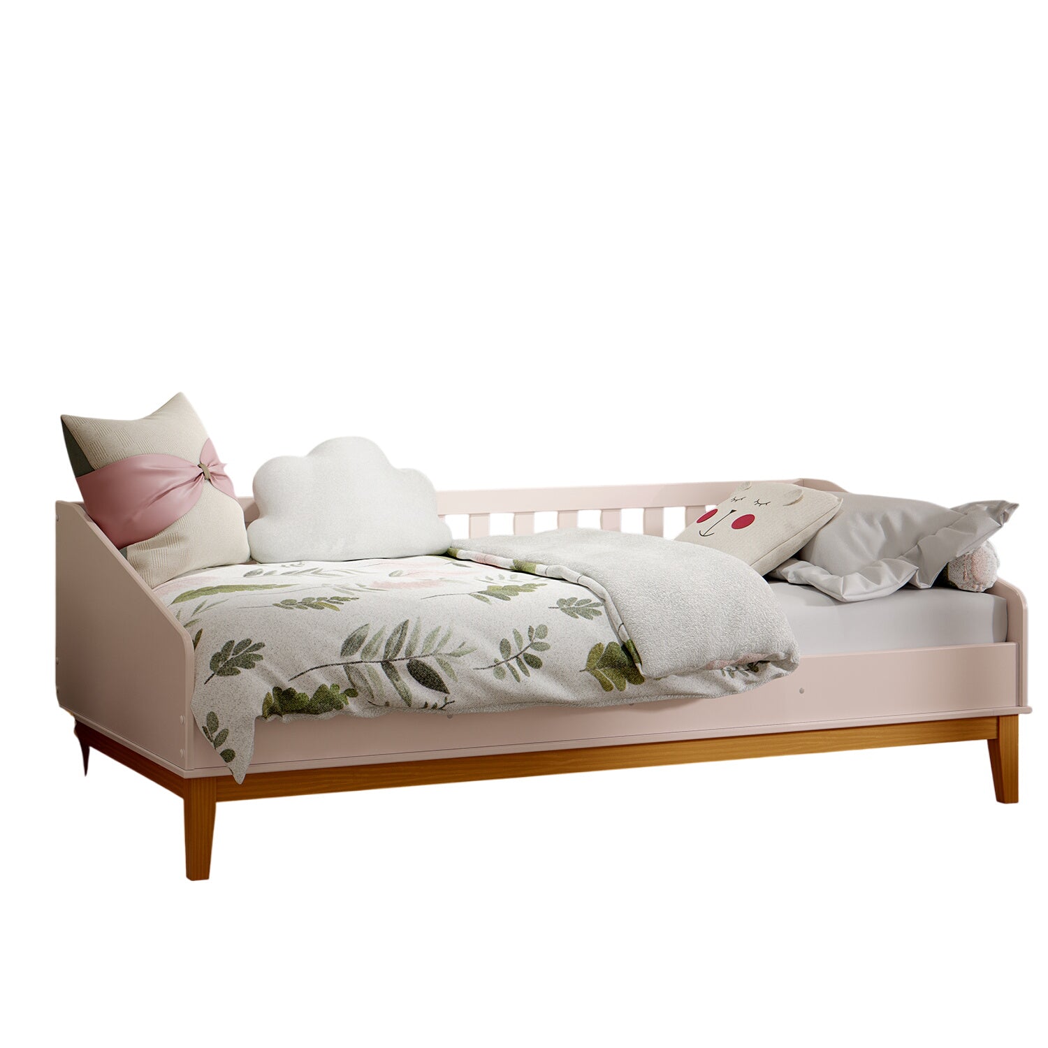 Cama 0.90 Tivoly Rosa, Natural Almendra