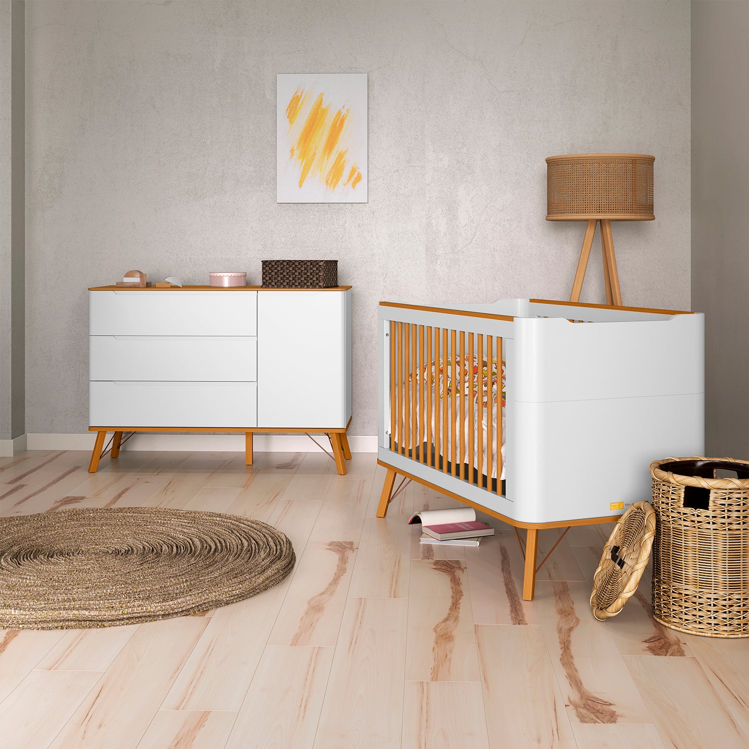Cómoda Infantil Albi Blanco, Miel