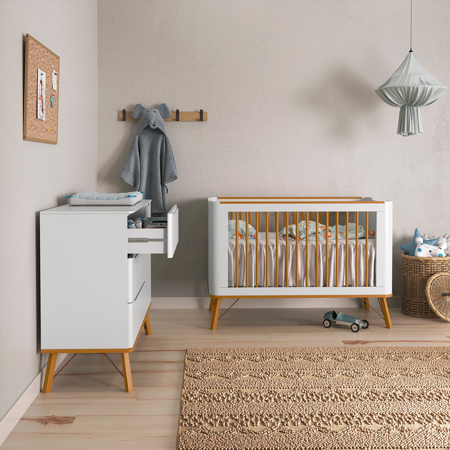 Cómoda Infantil Albi Blanco, Miel
